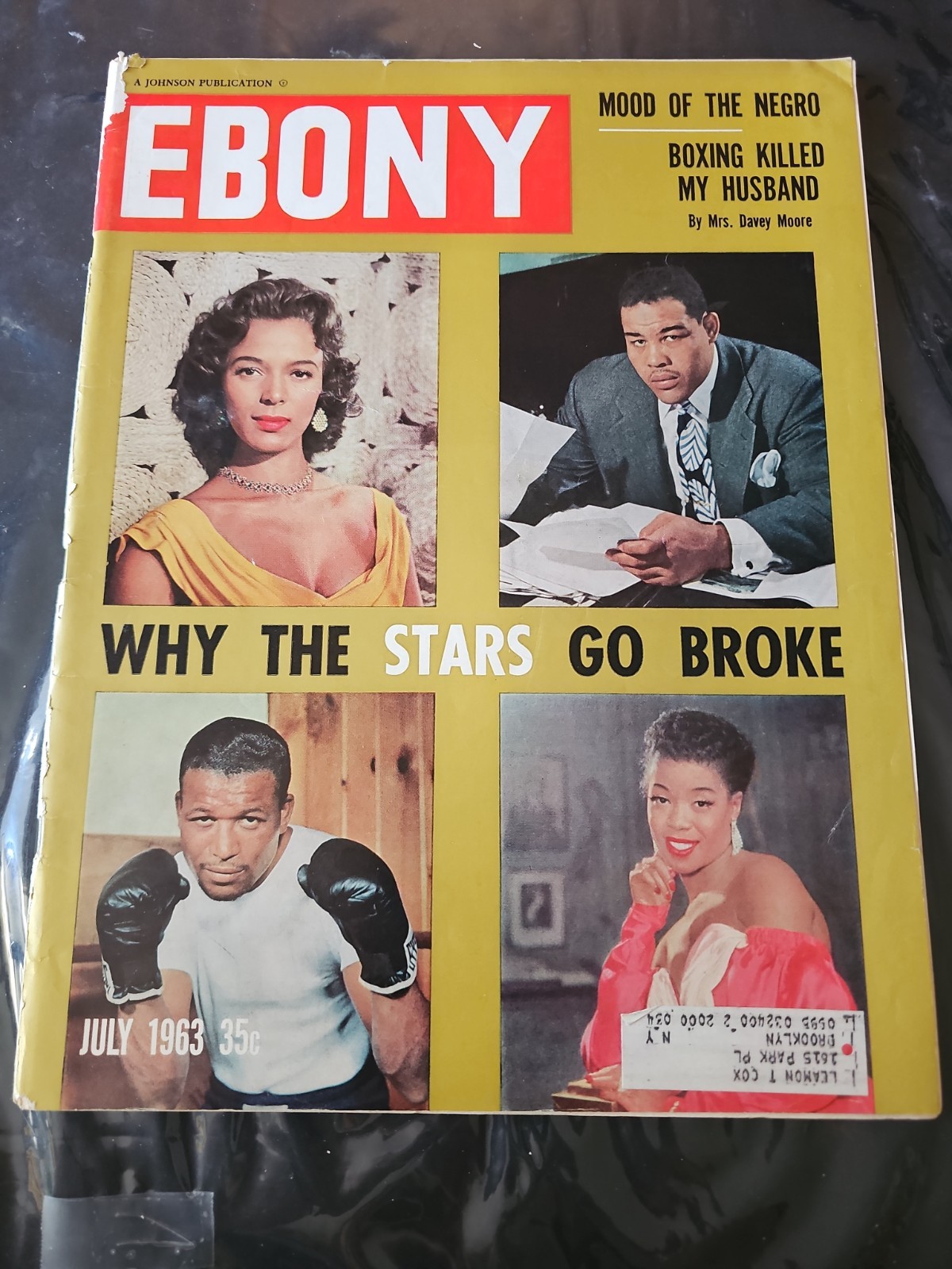 1963 July Ebony Magazine Dorothy Dandridge Sugar Ray Robinson Damaged (MH80)