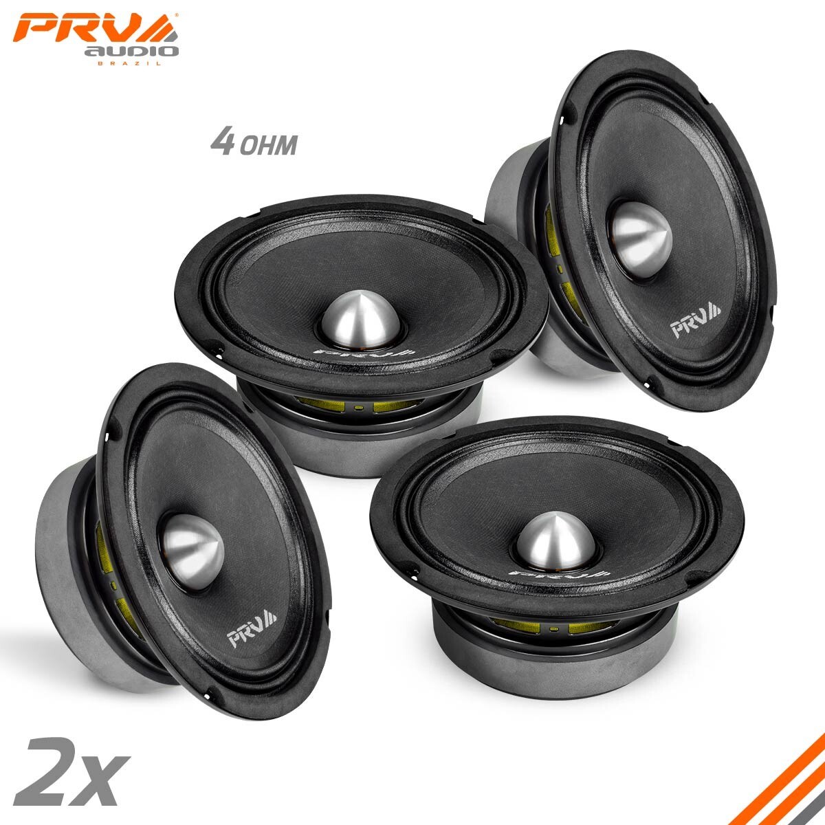 4x PRV Audio 6MR400-4 Bullet Midrange 6.5\