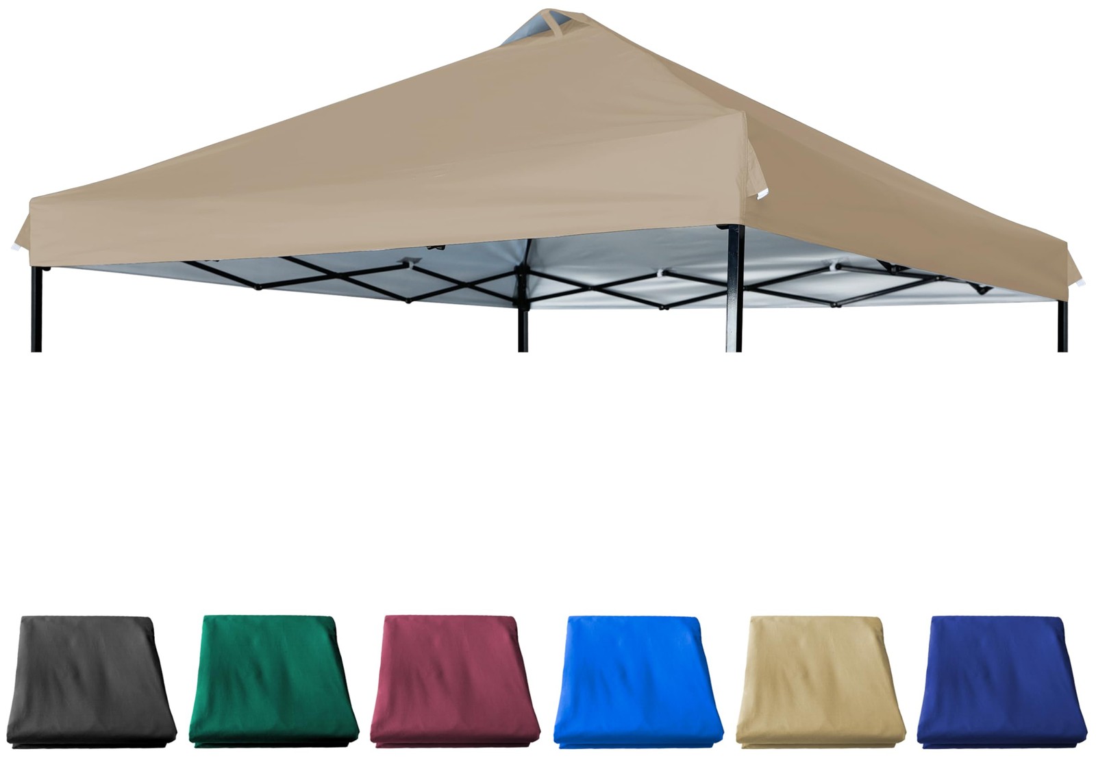 JANCANOPY 10x10 Canopy Replacement Top with Air Vent Silver Coated for Straig...