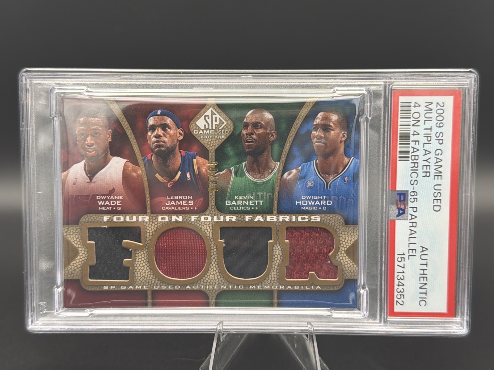 2009-10 SP Game Used Lebron James & Dwayne Wade & Garnett & Howard Fabric /65 2009-10 SP Game Used Lebron James & Dwayne Wade & Garnett & Howard Fabric /65