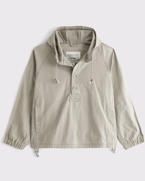 Sale Abercrombie & Fitch Men's Anorak Jacket Cloud Gray