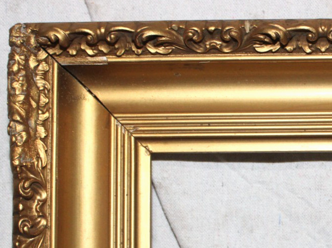 ANTIQUE FIT 17 X 21 ORNATE PICTURE FRAME WOOD GOLD BAROQUE ART NOUVEAU VICTORIAN
