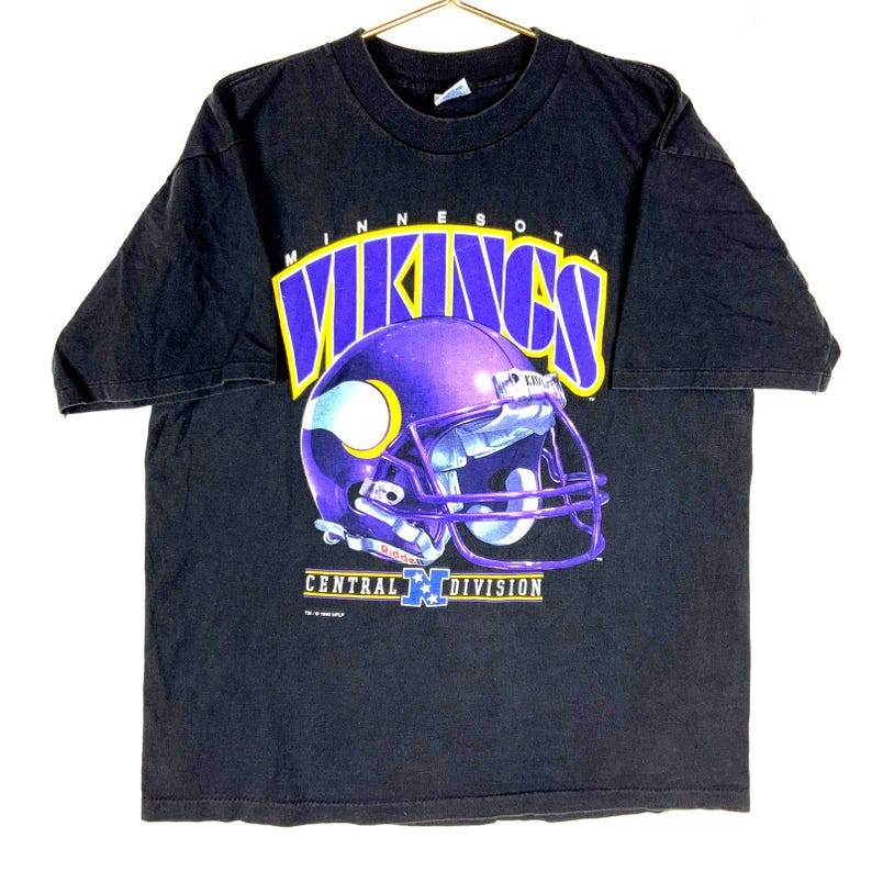 Vtg Minnesota Vikings NFL black unisex tee shirt QT2709