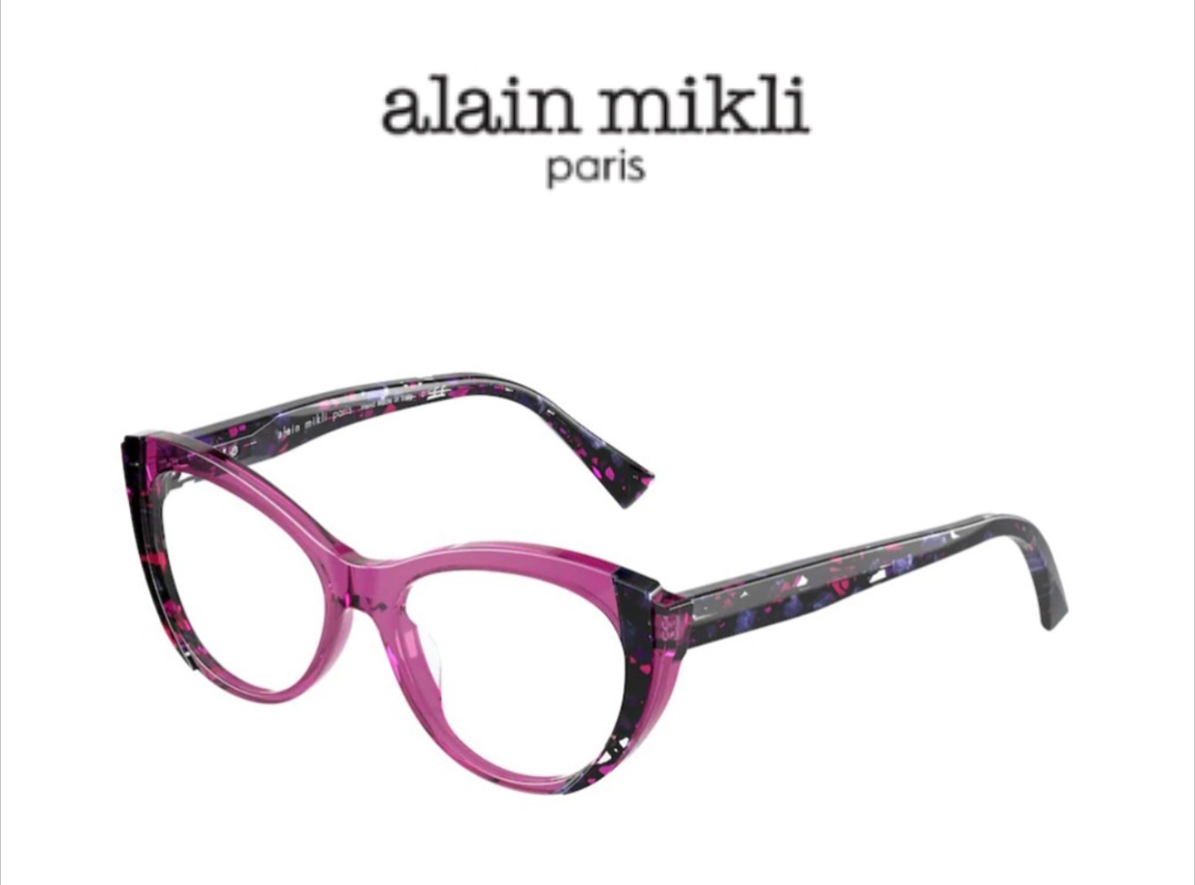 Alain Mikli A03115 Elisee Eyeglasses Pink Purple CatEye Frames Italy NIB $495 