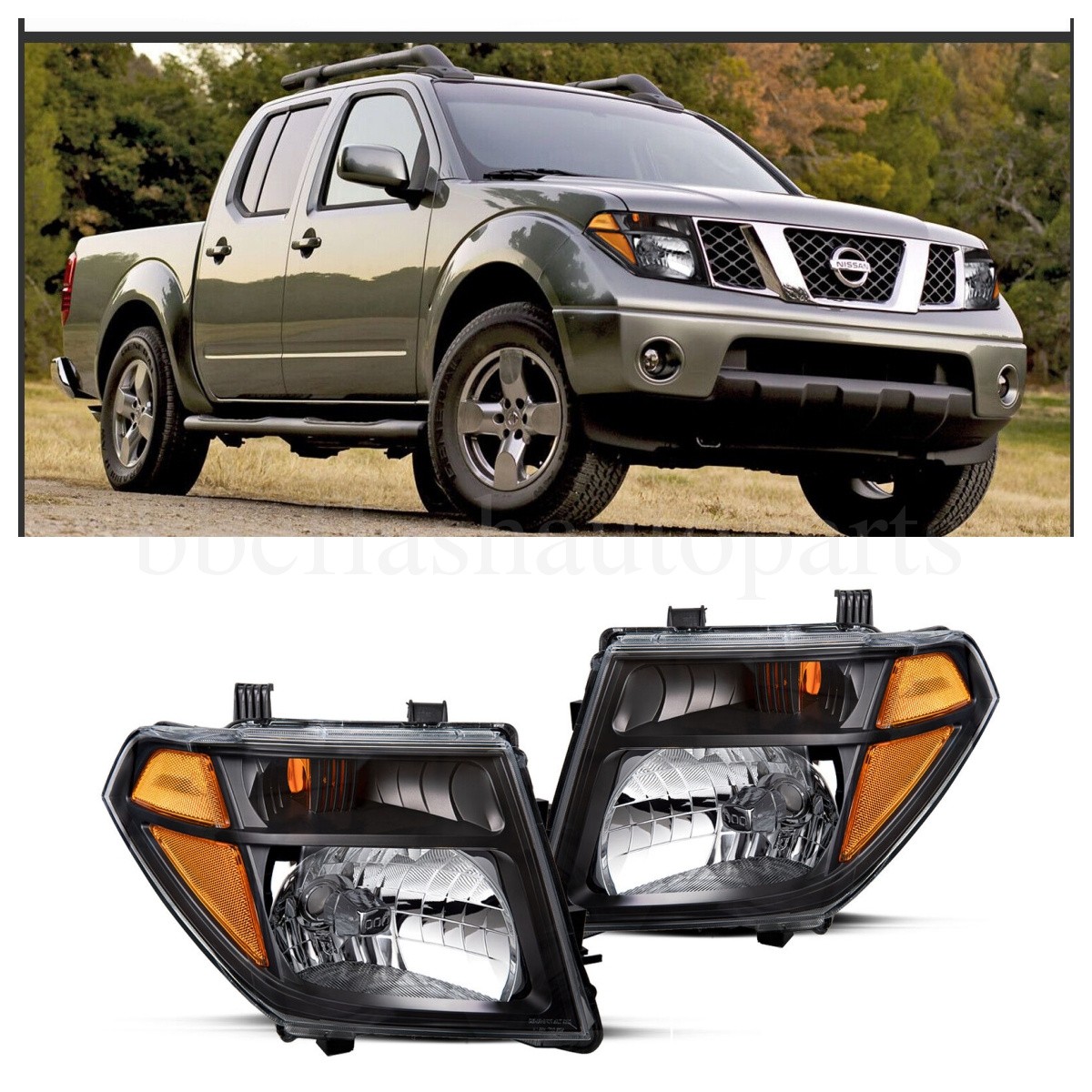 Pair Headlights 2005-2007 Pathfinder For 2005-2008 Nissan Frontier No Bulbs