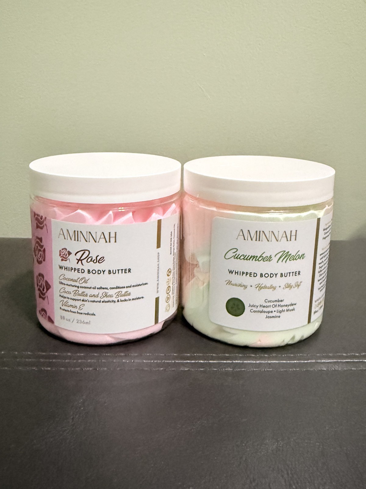 Aminnah AMNH Skincare Whipped Body Butter 8 oz Rose