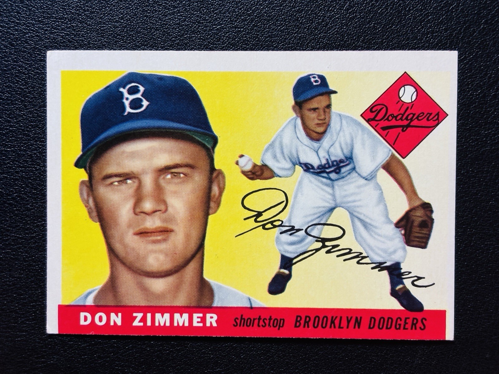 Don Zimmer Rookie #92 1955 Topps Brooklyn Dodgers Baseball Card MLB NM A1 Don Zimmer Rookie #92 1955 Topps Brooklyn Dodgers Baseball Card MLB NM A1