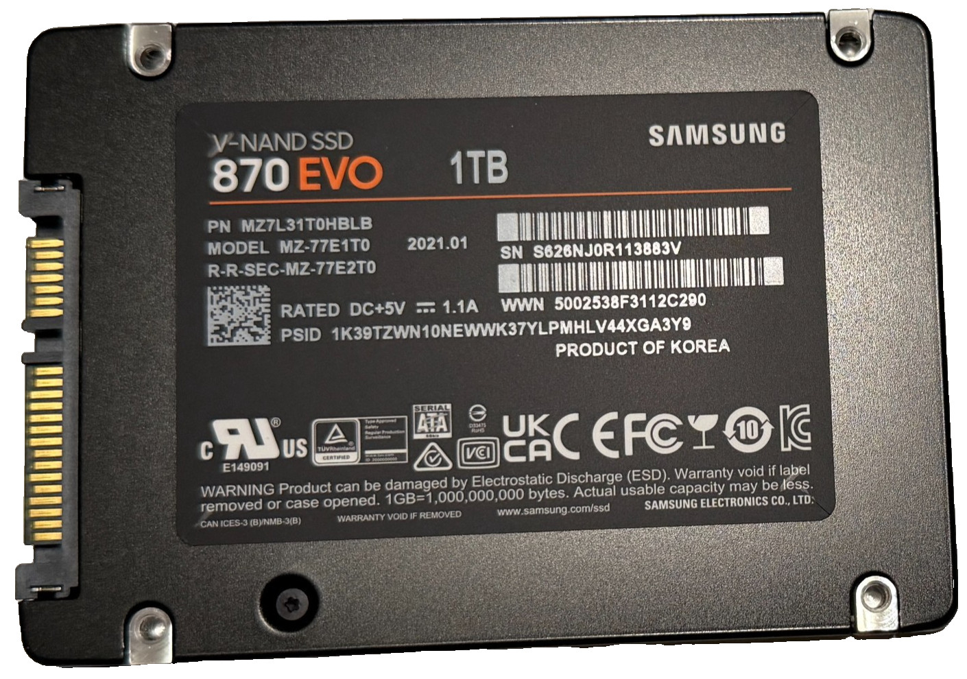 Samsung 870 EVO 1TB 2.5 Samsung 870 EVO 1TB 2.5