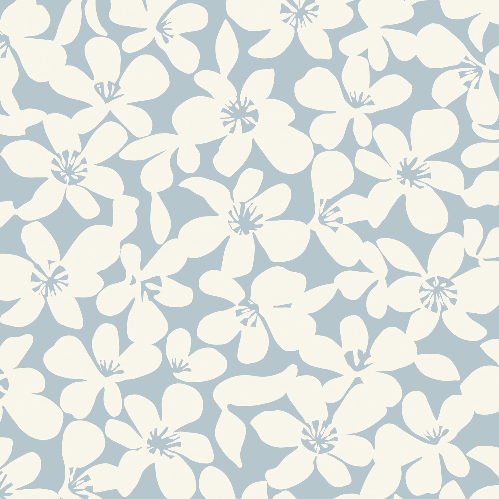 Heroad Blue Beige Floral Peel Stick Wallpaper