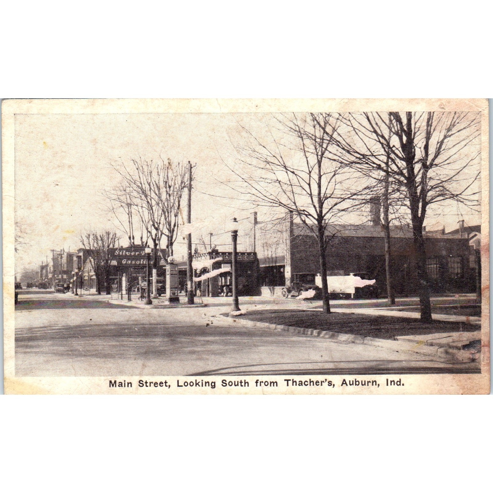 c1910 Main Street Looking South from Thatcher\'s Auburn IN Original Postcard PC10 c1910 Main Street Looking South from Thatcher\'s Auburn IN Original Postcard PC10
