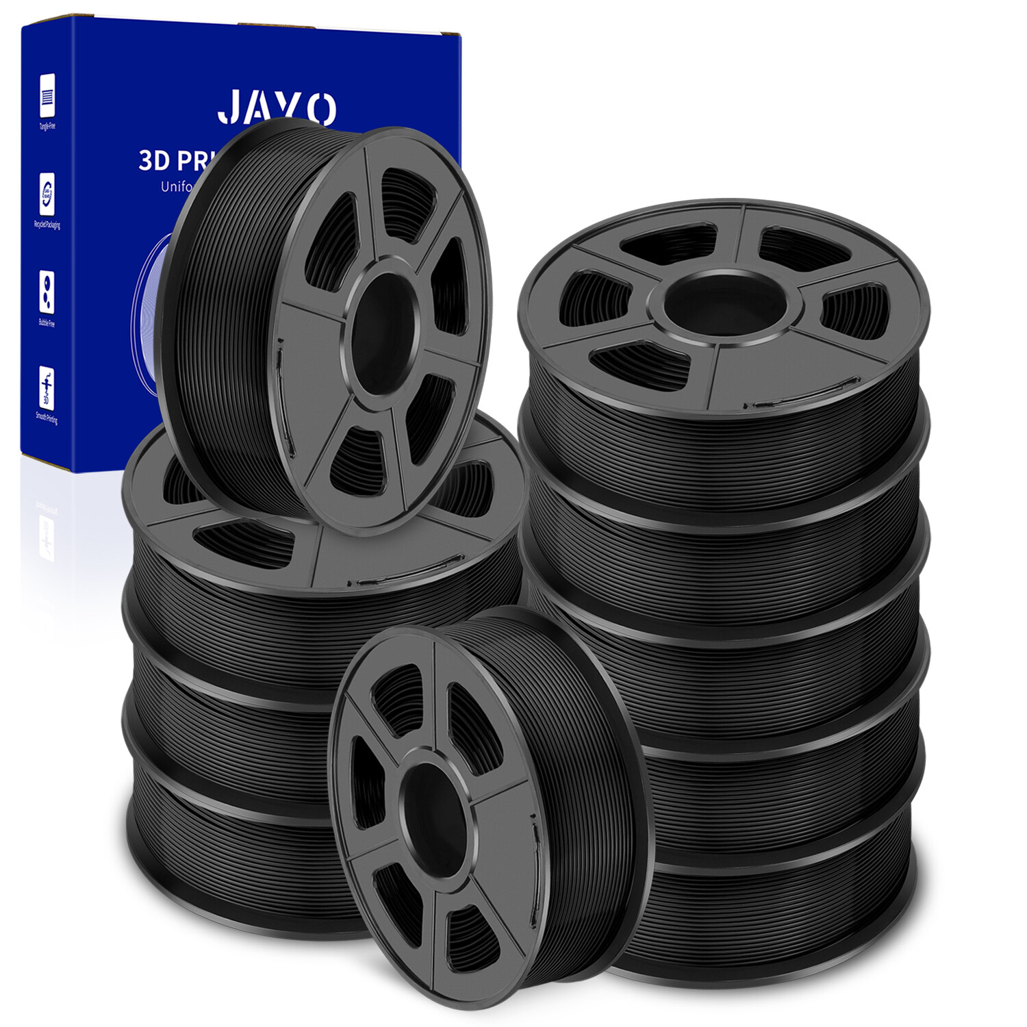 Bundle JAYO 10KG 20KG 30KG PLA PLA+ PETG 1.75MM 3D Printer Filament Black LOT