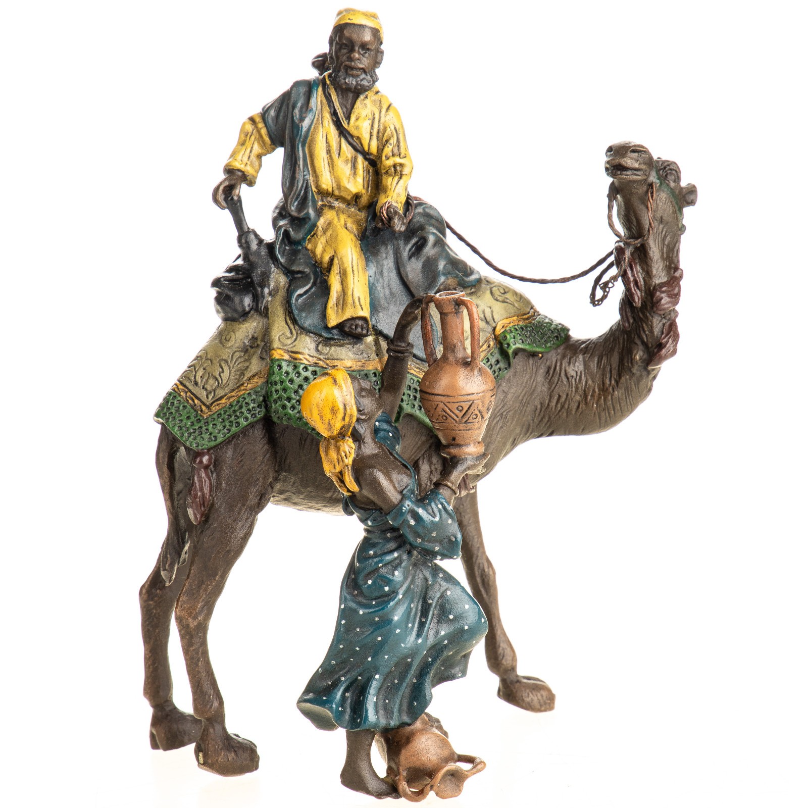 Bronze Sculpture of an Arab with a camel Art Viennese after Franz Bergman