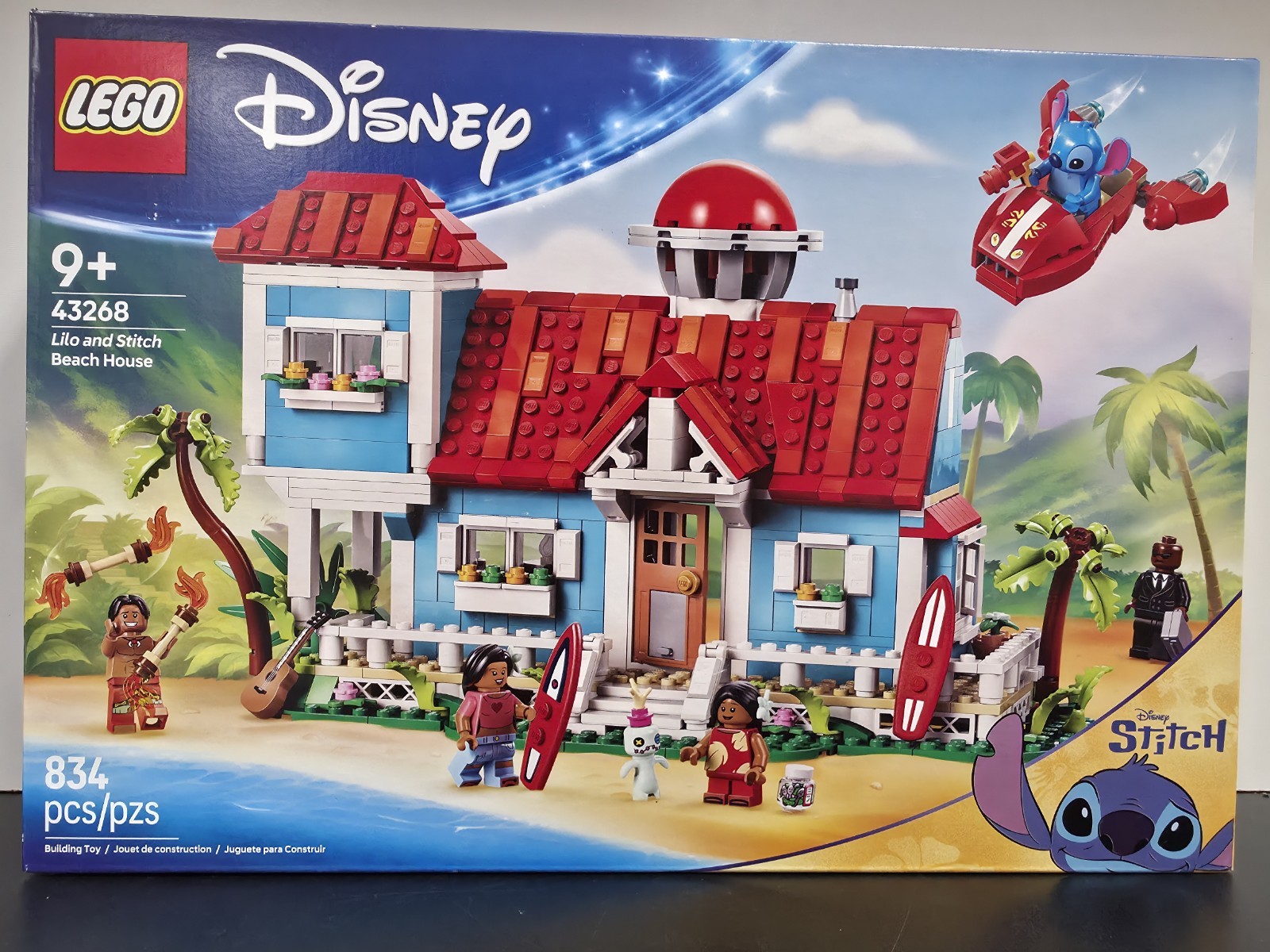 LEGO 43268 Disney Lilo and Stitch Beach House 834 pcs. Ages 9+ NEW/SEALED