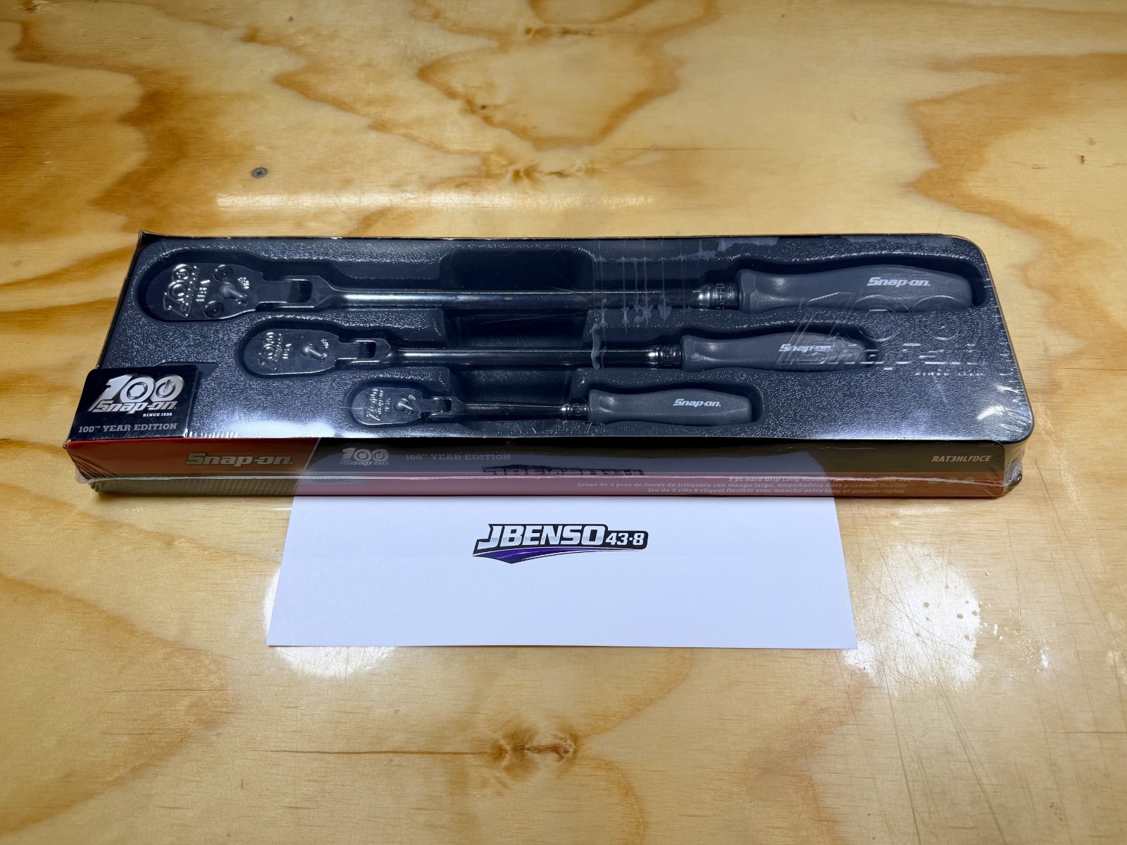 Snap-on Tools RARE 100th Anniversary 3pc Hard Grip Flex Ratchet Set RAT3HLFDCE