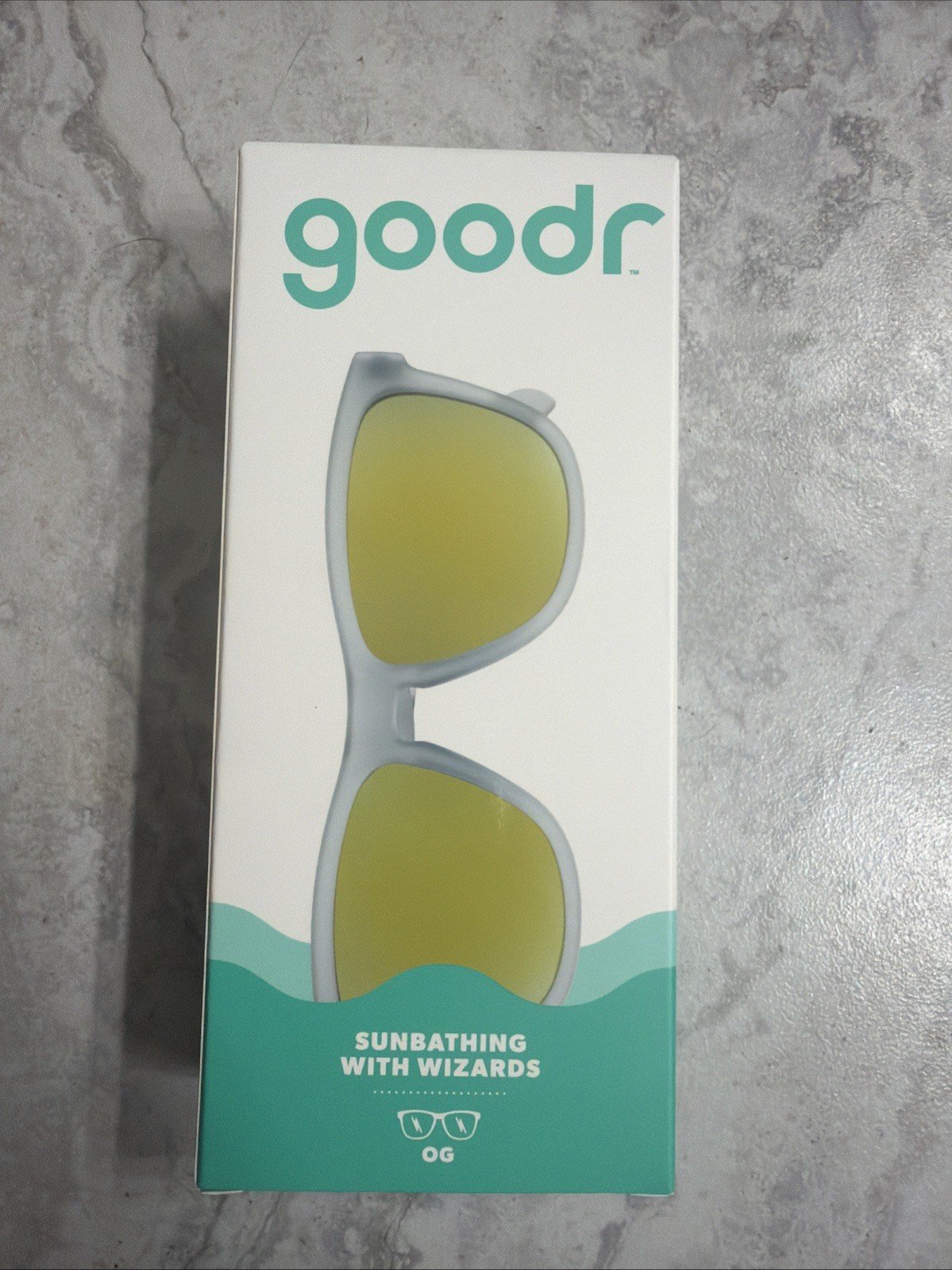goodr Adult Sunbathing with Wizards Plastic Rectangle Sunglasses - Blue