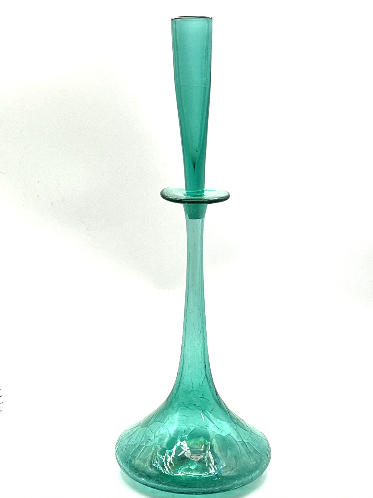 Blenko Wayne Husted Shot Glass Decanter Vase Sea Teal Green 17\ Blenko Wayne Husted Shot Glass Decanter Vase Sea Teal Green 17\