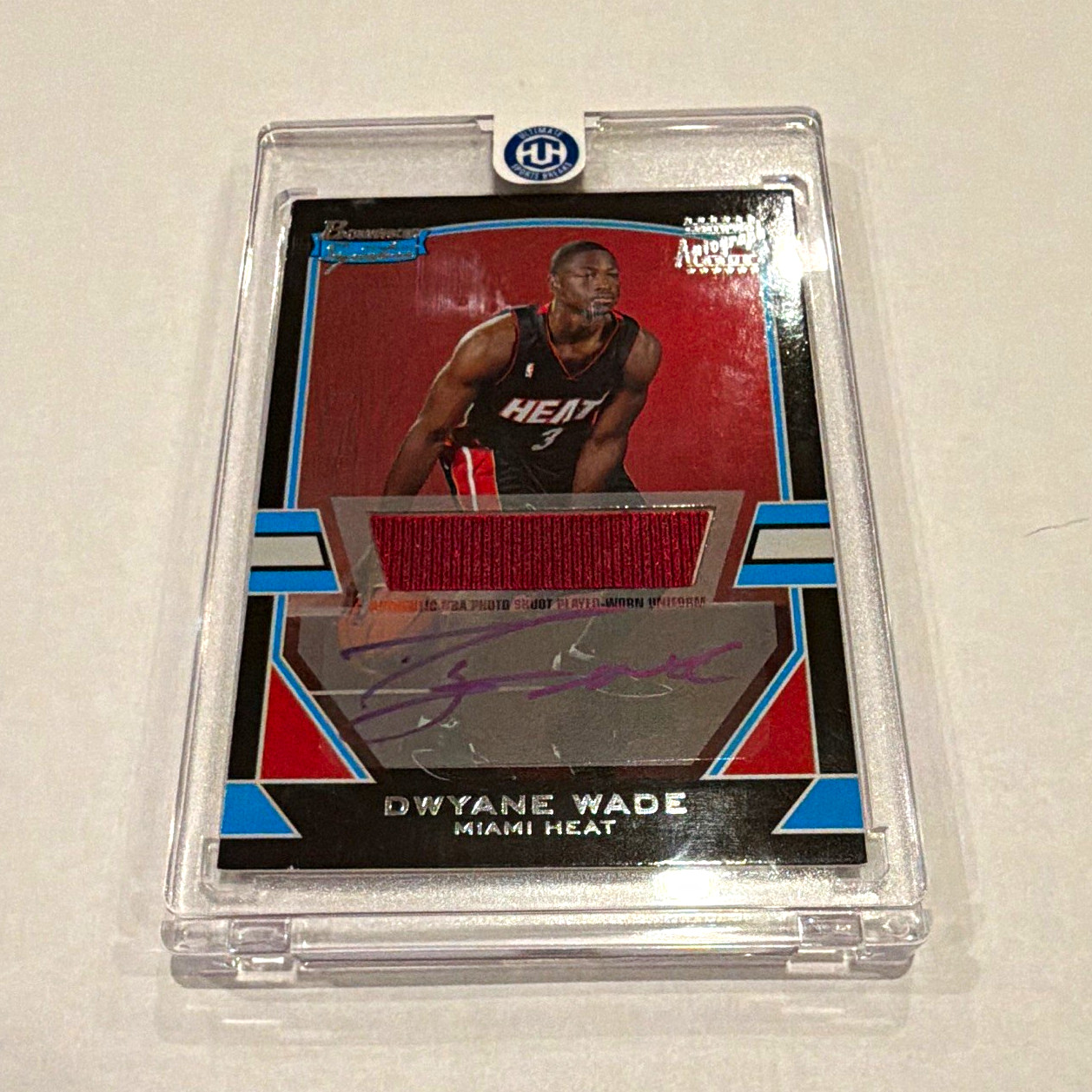 Topps 2003-04 Bowman Signature Dwyane Wade RC Auto Mem #79 Miami Heat /1250