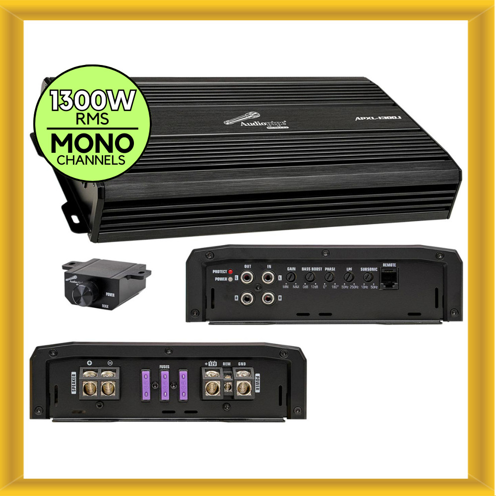Audiopipe Monoblock 1300W RMS Power Class D 1 OHM Stable Car Amplifier