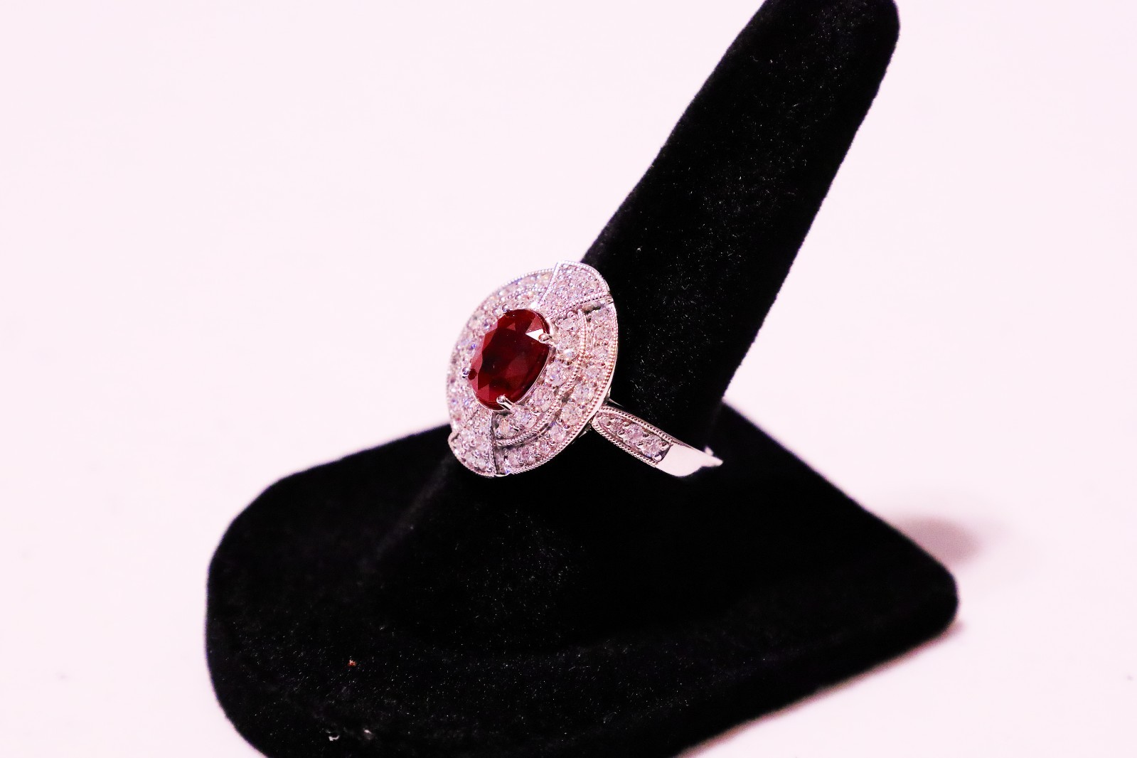 GIA CERTIFIED 2.06ct BURMESE Ruby and 0.73ctw Diamond Platinum Ring