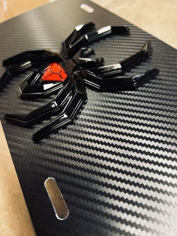 Custom 3D Carbon Fiber Spider Black Widow License Plate New Fits Trucks Pickups Custom 3D Carbon Fiber Spider Black Widow License Plate New Fits Trucks Pickups