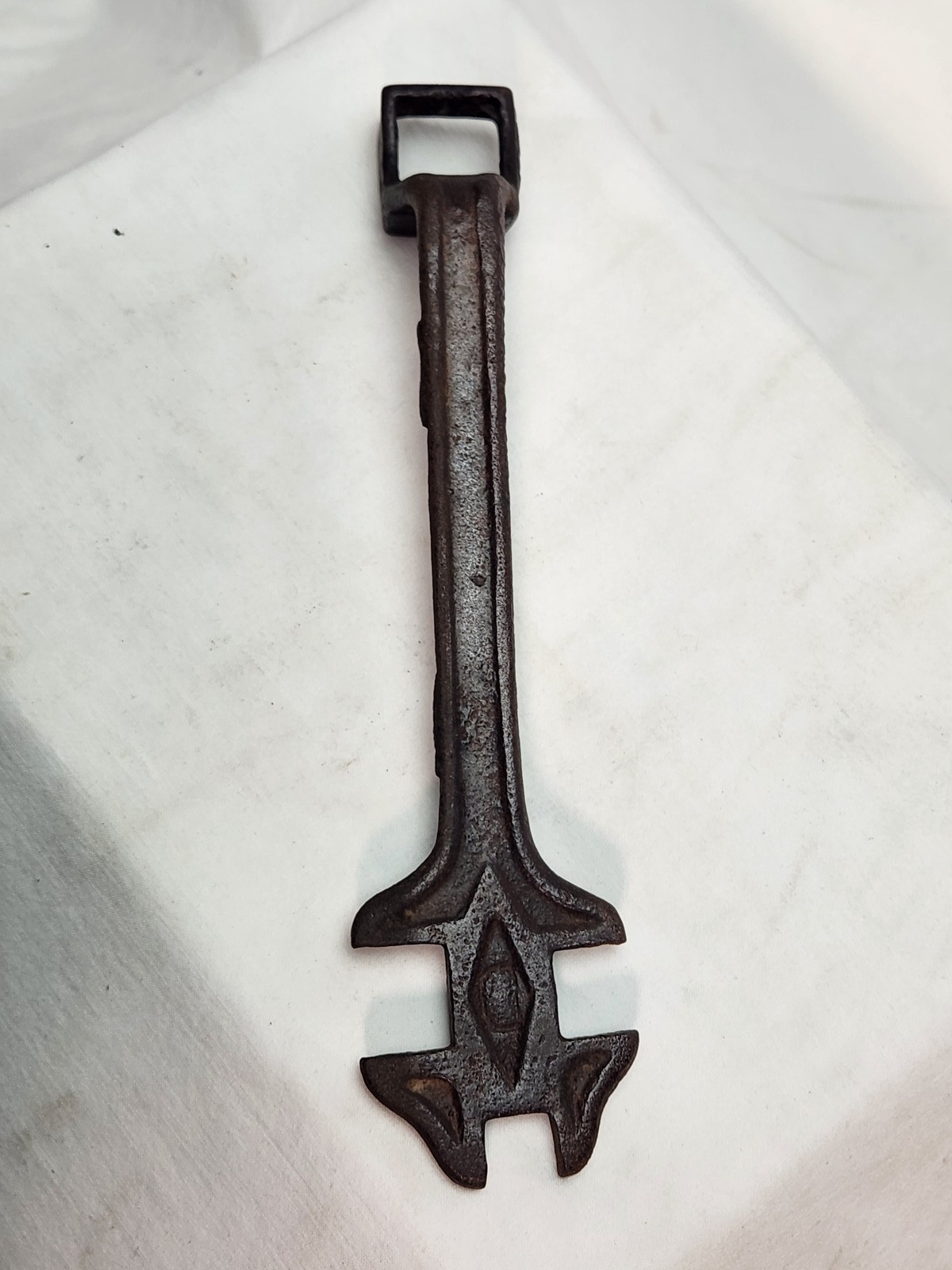 Antique Cast Iron Utility Wrench Square Drive Multi-Size Tool Industrial Decor