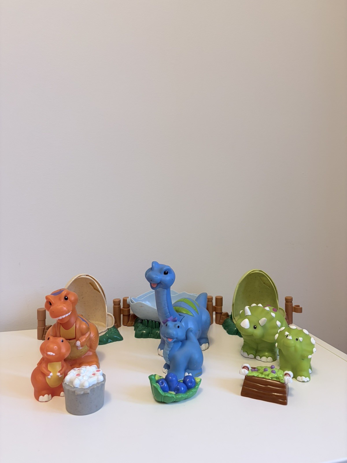 Three Complete Vintage Little People Dinosaur Families Three Complete Vintage Little People Dinosaur Families