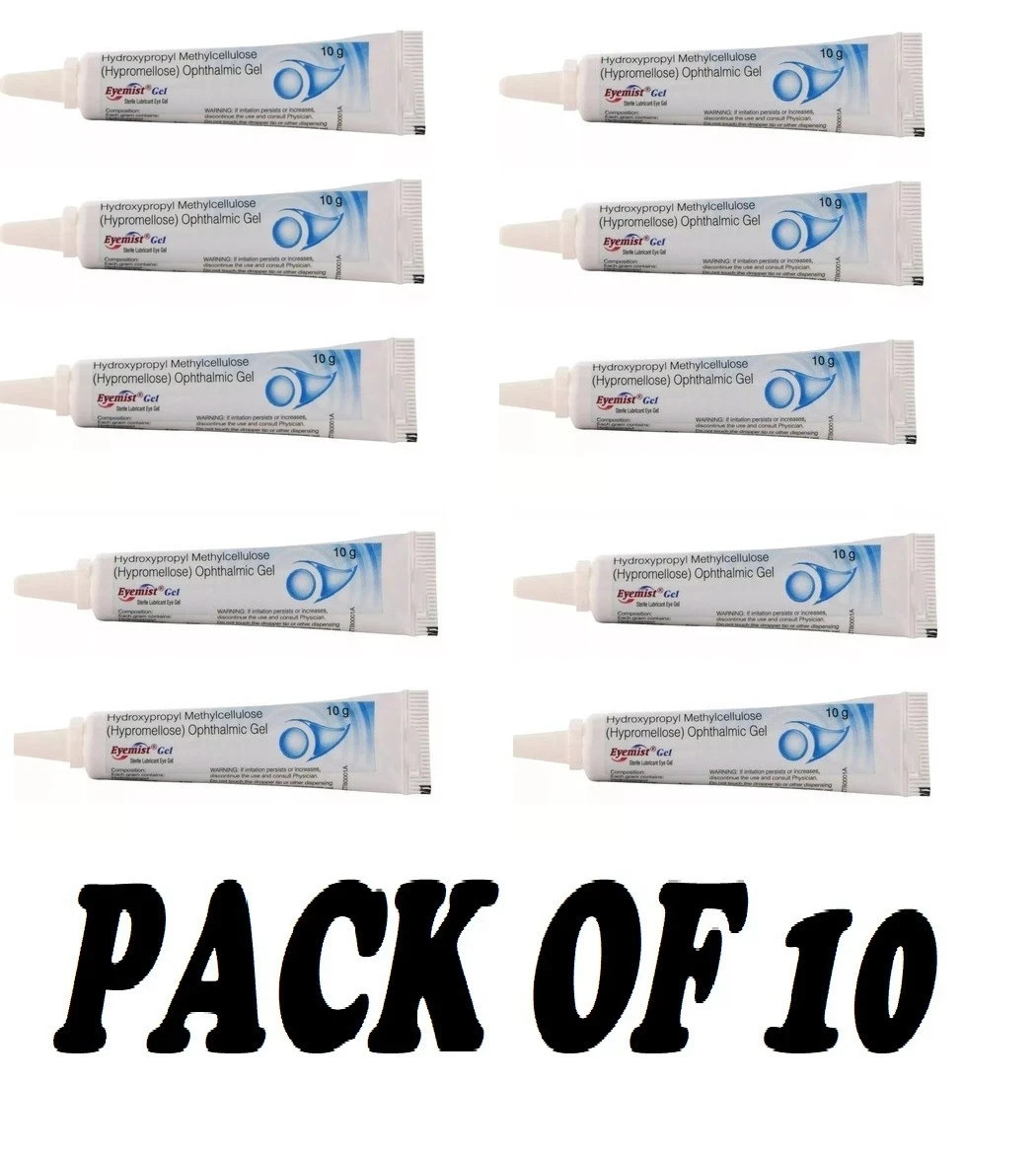 10 Tubes Eyemist Gel 10gm Each Moisturizing Eye Gel for Dry Eye Relief Exp 2028