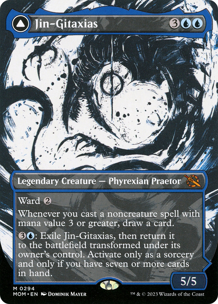 x1 Jin-Gitaxias // The Great Synthesis MOM MTG 294 SHOWCASE BORDERLESS MYTHIC 1x