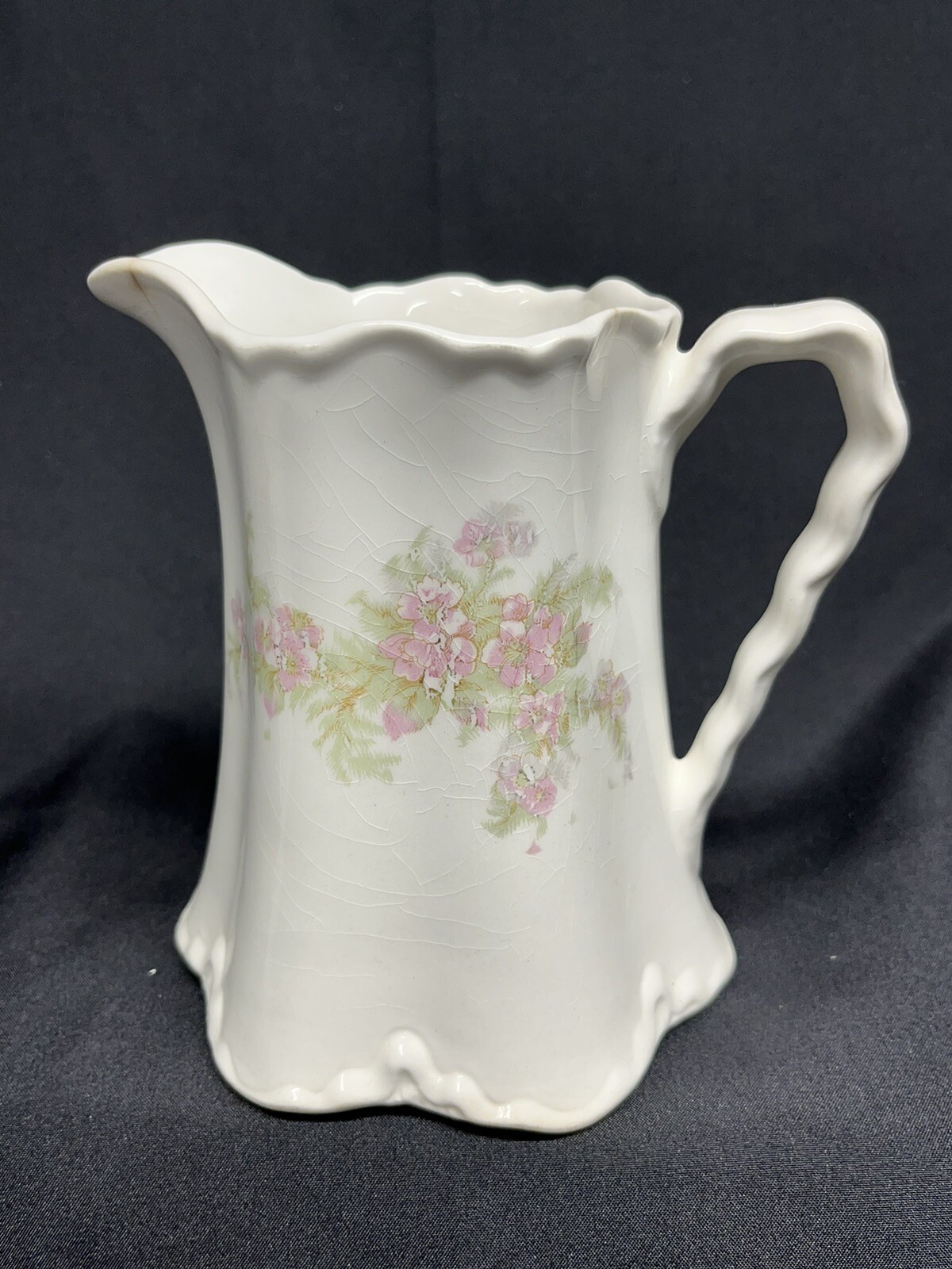 A Beautiful Vintage MCM Radisson W S George Creamer Pitcher With Floral Pattern