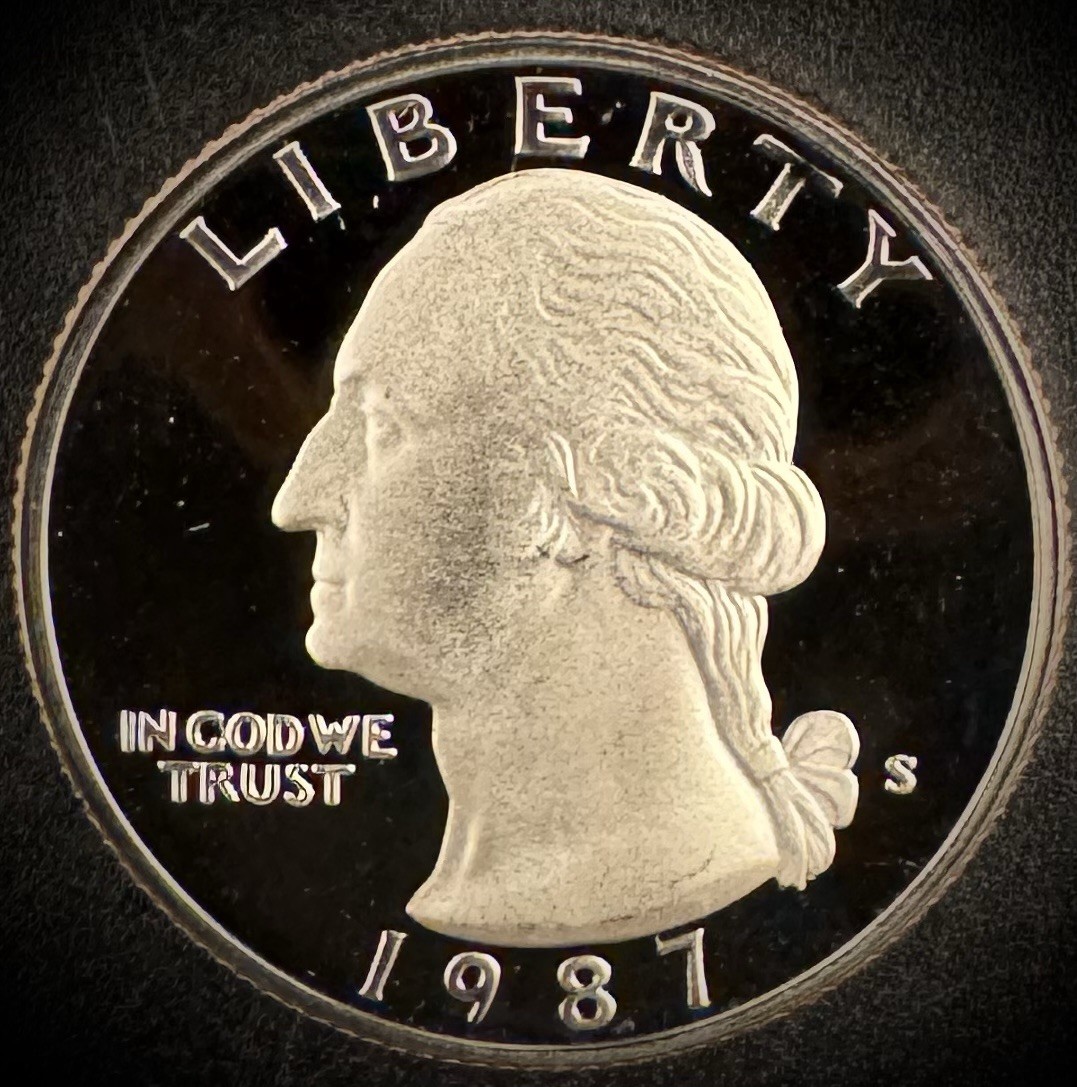 1987-S Washington Quarter PROOF Clad DEEP ULTRA CAMEO Coin 1987-S Washington Quarter PROOF Clad DEEP ULTRA CAMEO Coin
