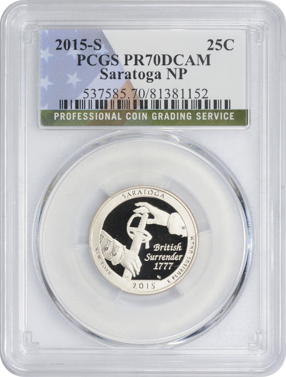 2015-S Flag Clad Saratoga National Park Quarter PR70DCAM PCGS Proof 70 DC