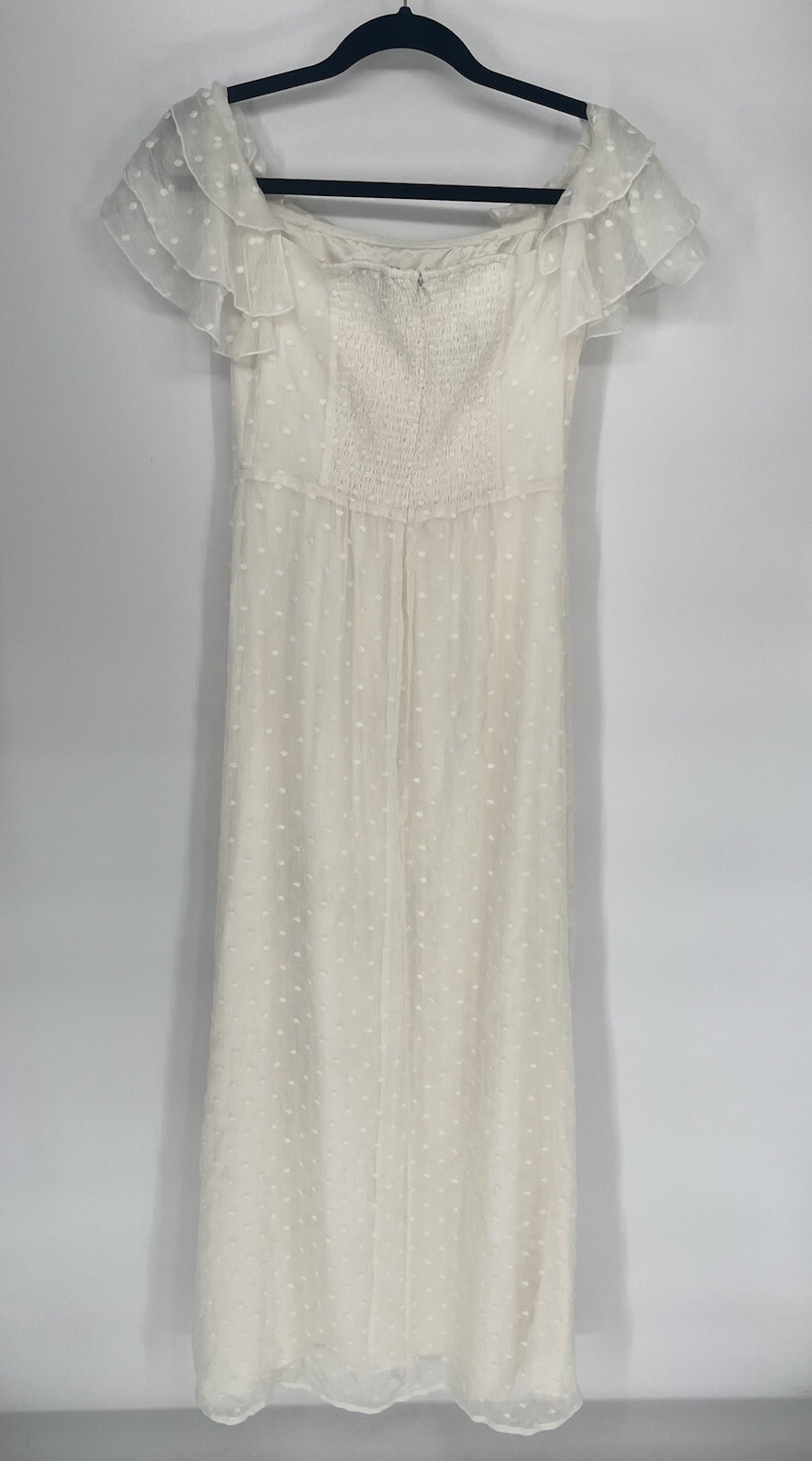 Modcloth Southern Belles Ringing Maxi Boho Bridal Dress In Ivory Large Size S