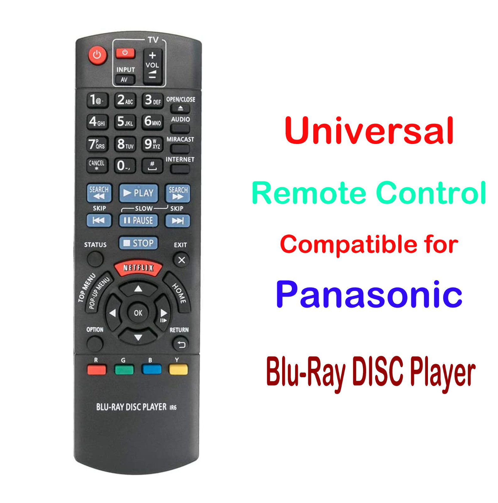 New Remote fit for PANASONIC Blu-Ray IR6 Player N2QAYB000575 DMP-BD75 DMP-BD755