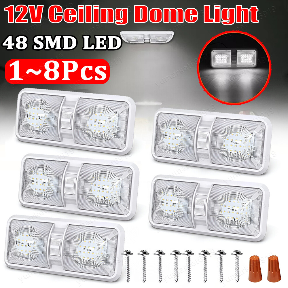 1~8Pcs 12V Led RV Ceiling Dome Light RV Interior Lighting for Trailer Camper