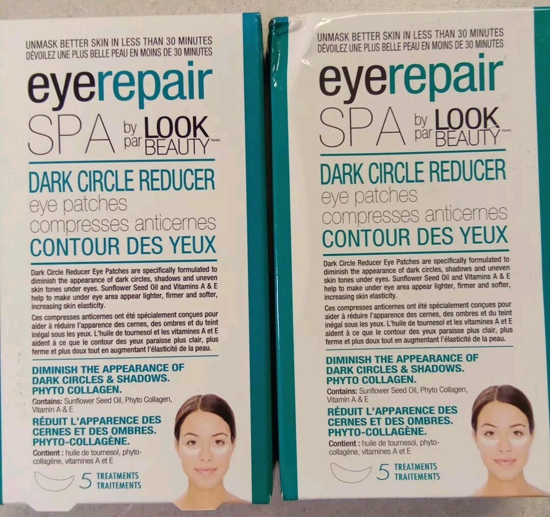 2 Eye Repair Spa Dark Circle Reducer Eye Patches 5 Treatments Each