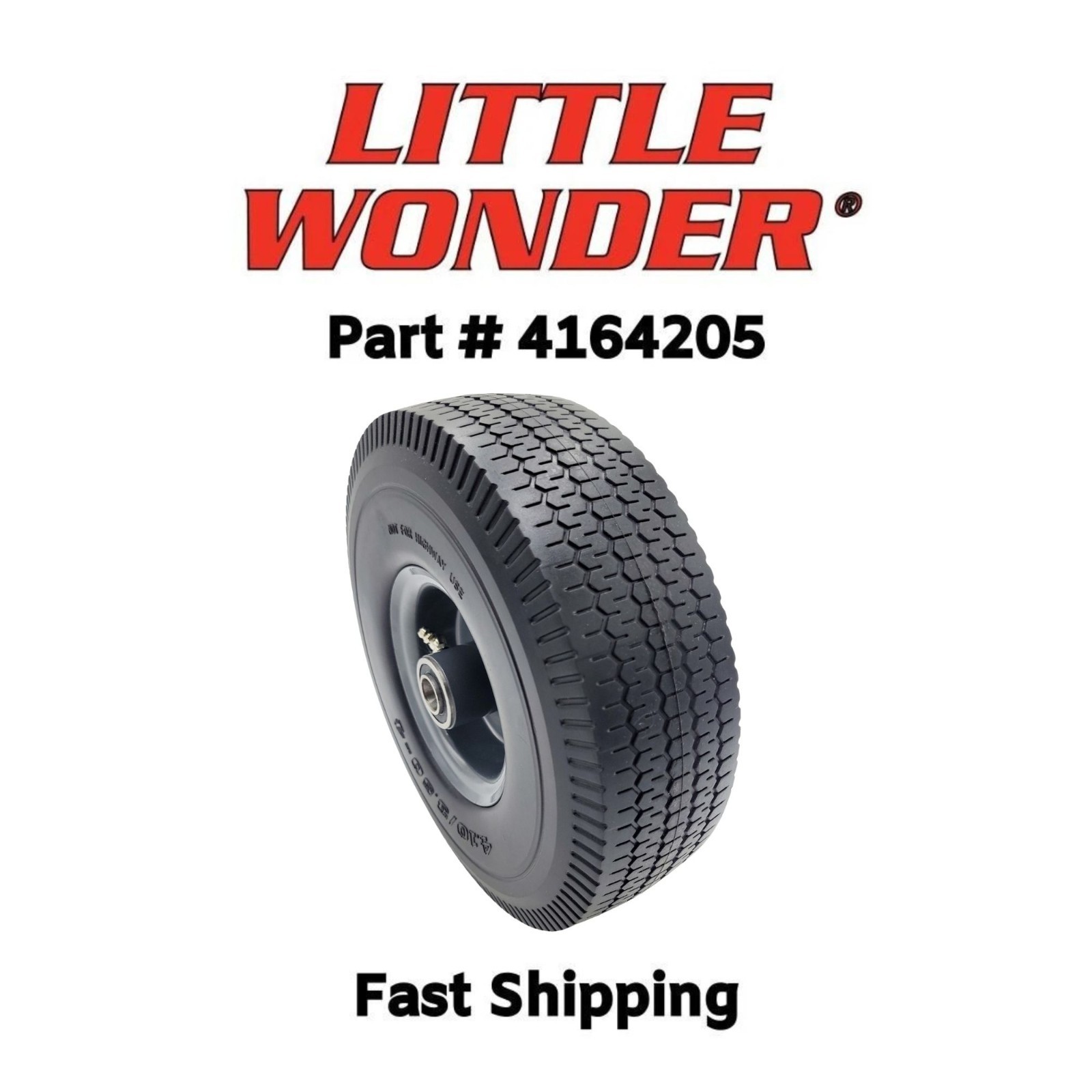 Little Wonder Blower Wheel 4164205 Fits Select Models - 4.10x3.50-4 (Flat-Free)