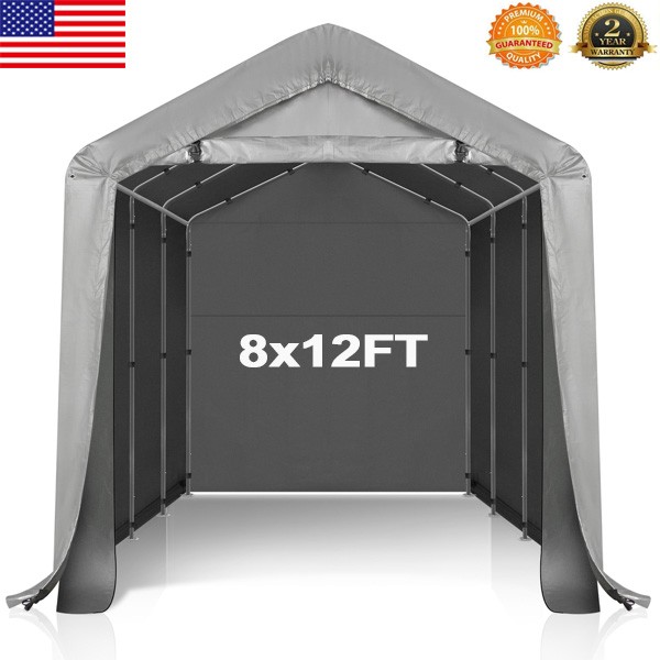 8X12FT Outdoor Storage Shelter Shed Waterproof Carport Canopy Portable Garage