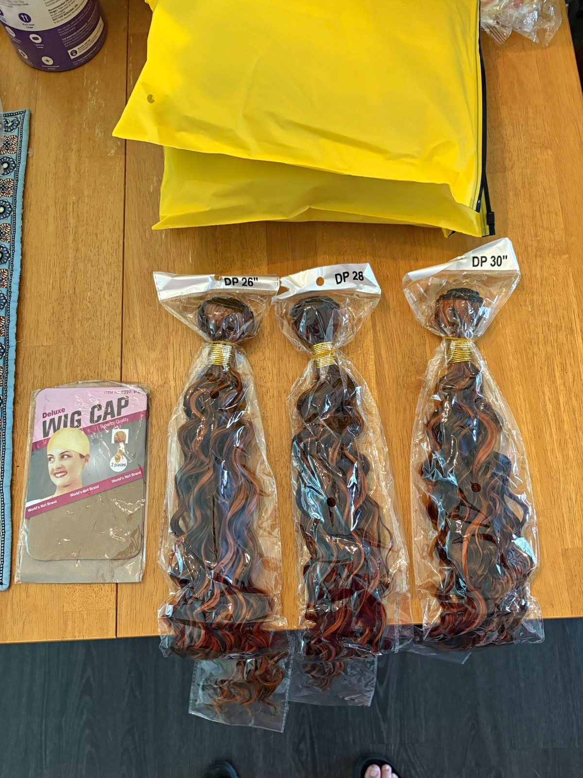 Human Hair Deep Wave Wavy Weave Bundles 3 Pack Copper Reddish Brown 26-30\ Human Hair Deep Wave Wavy Weave Bundles 3 Pack Copper Reddish Brown 26-30\