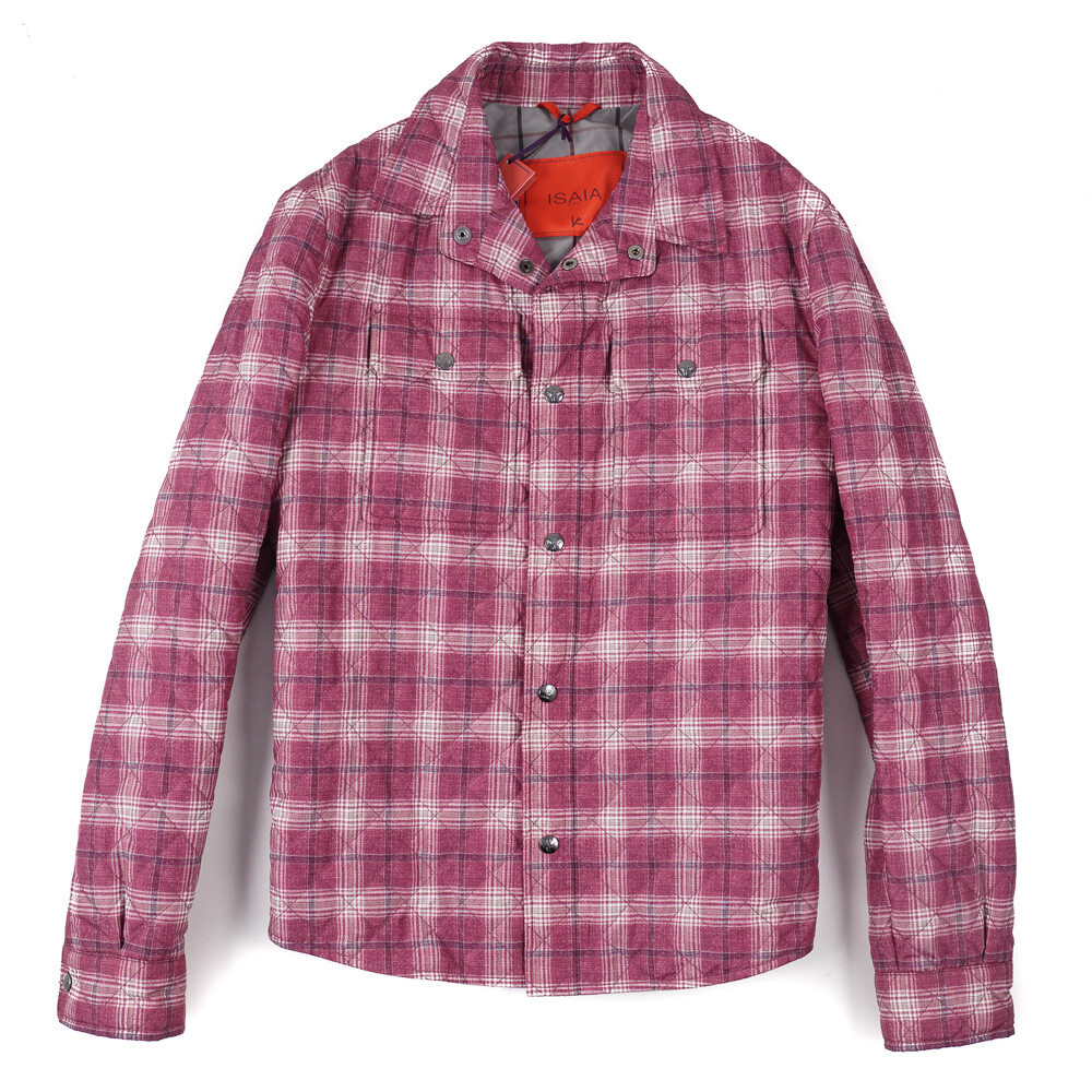 NWT $1995 ISAIA \'Extralight Aqua\' Quilted Printed Puffer Shirt-Jacket M (Eu50) NWT $1995 ISAIA \'Extralight Aqua\' Quilted Printed Puffer Shirt-Jacket M (Eu50)