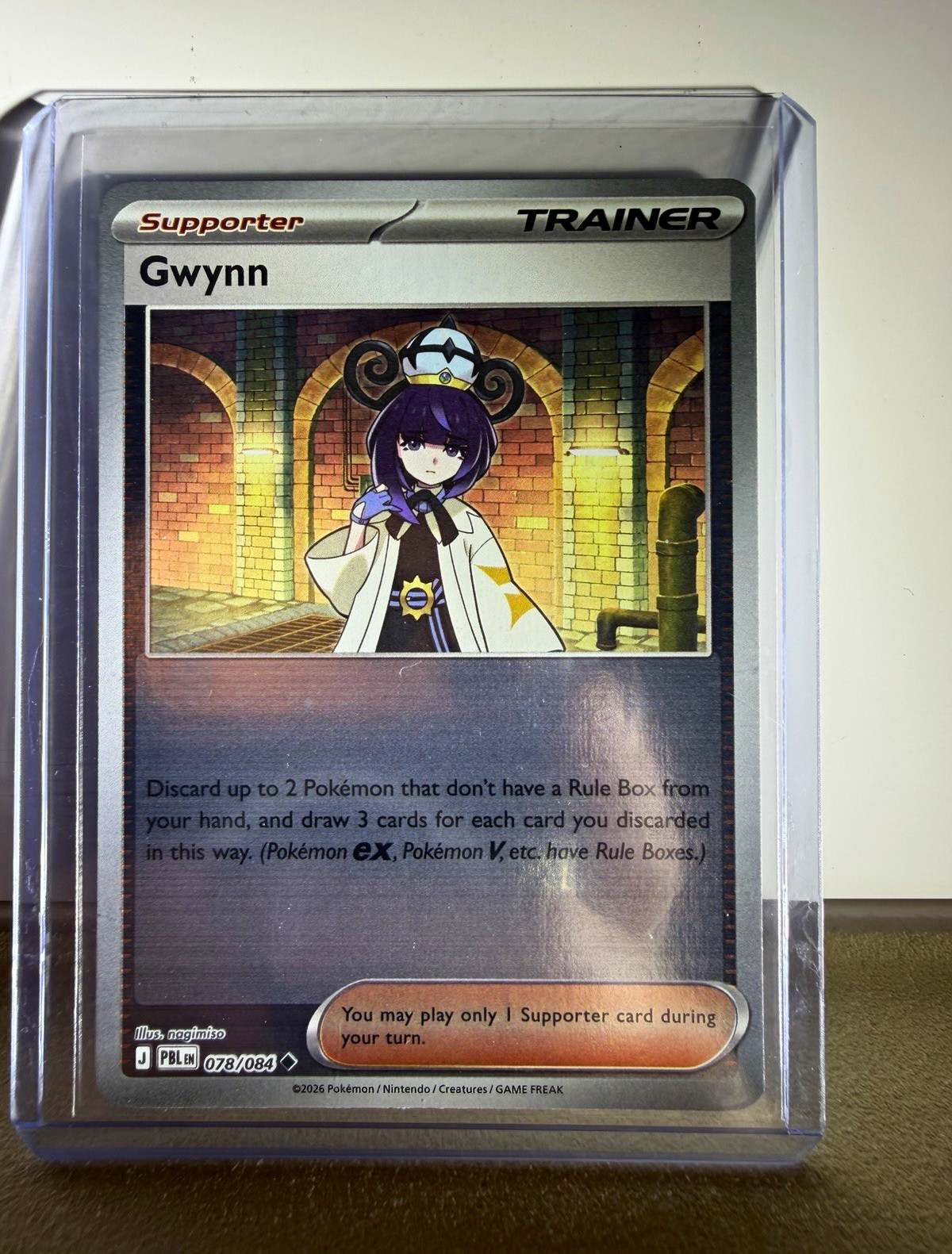 Pokemon TCG Gwynn Trainer Supporter Reverse Holo PBL 078/084 English