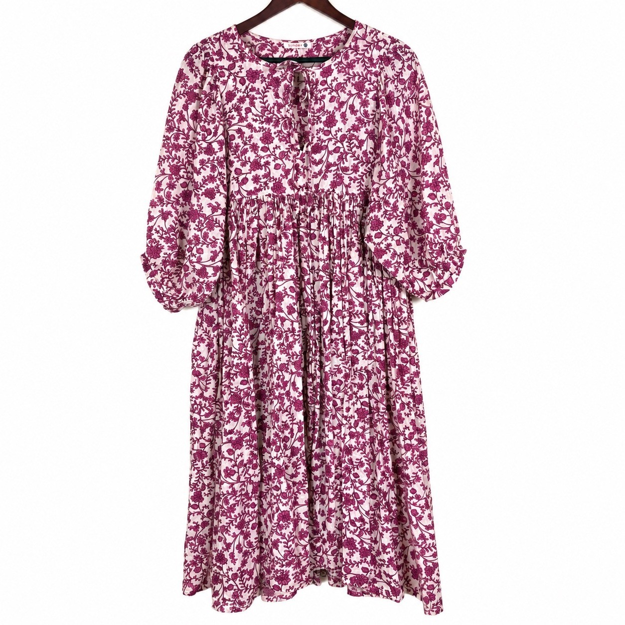 Sundry Anthropologie Dress Sz S Boho Babydoll Peasant Cottage Midi Puff Sleeve Sundry Anthropologie Dress Sz S Boho Babydoll Peasant Cottage Midi Puff Sleeve