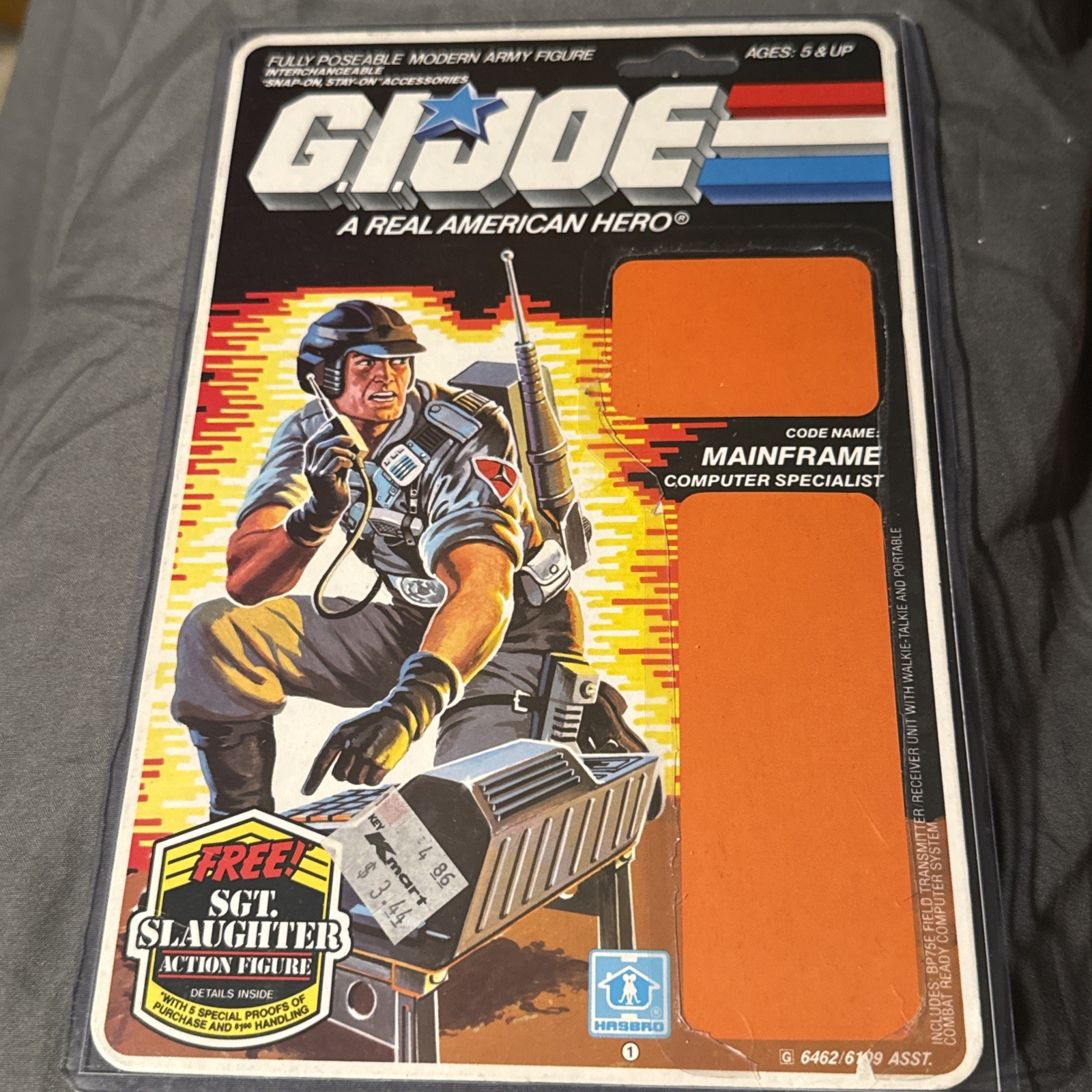 Vintage 1986 G.I. Joe MAINFRAME v1 Full UNCUT File Card Back GI 86 G.I.JOE Arah