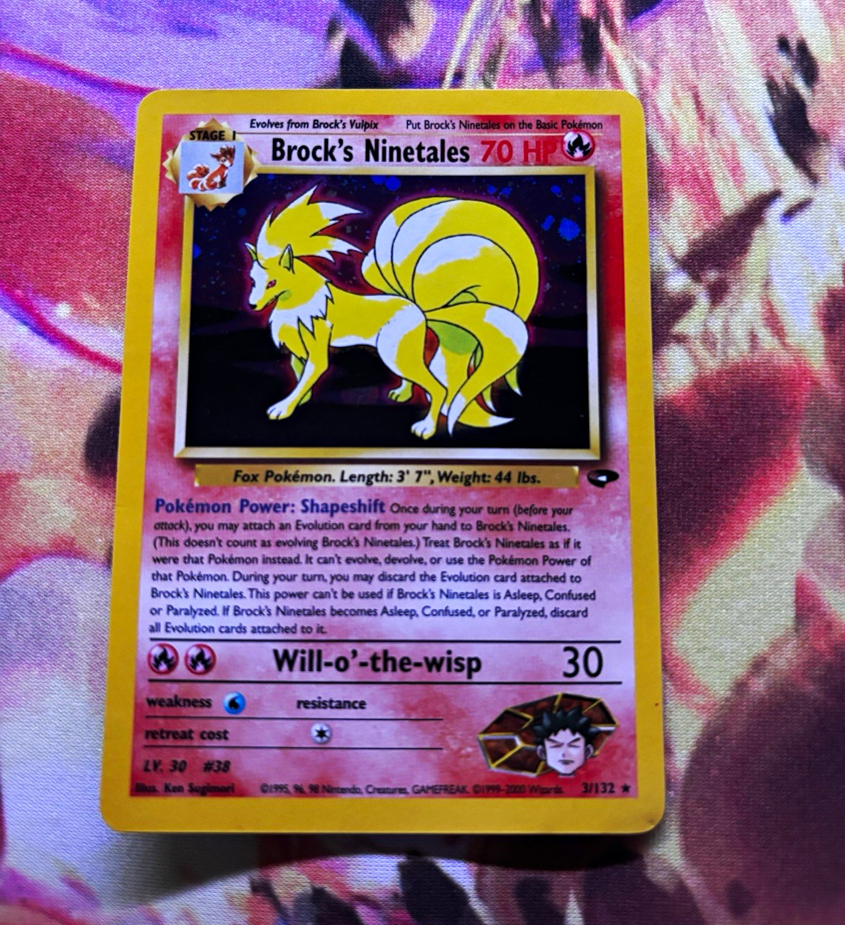 Brock\'s Ninetales 3/132 Gym Challenge Holo Rare Unlimited English 2000 Brock\'s Ninetales 3/132 Gym Challenge Holo Rare Unlimited English 2000