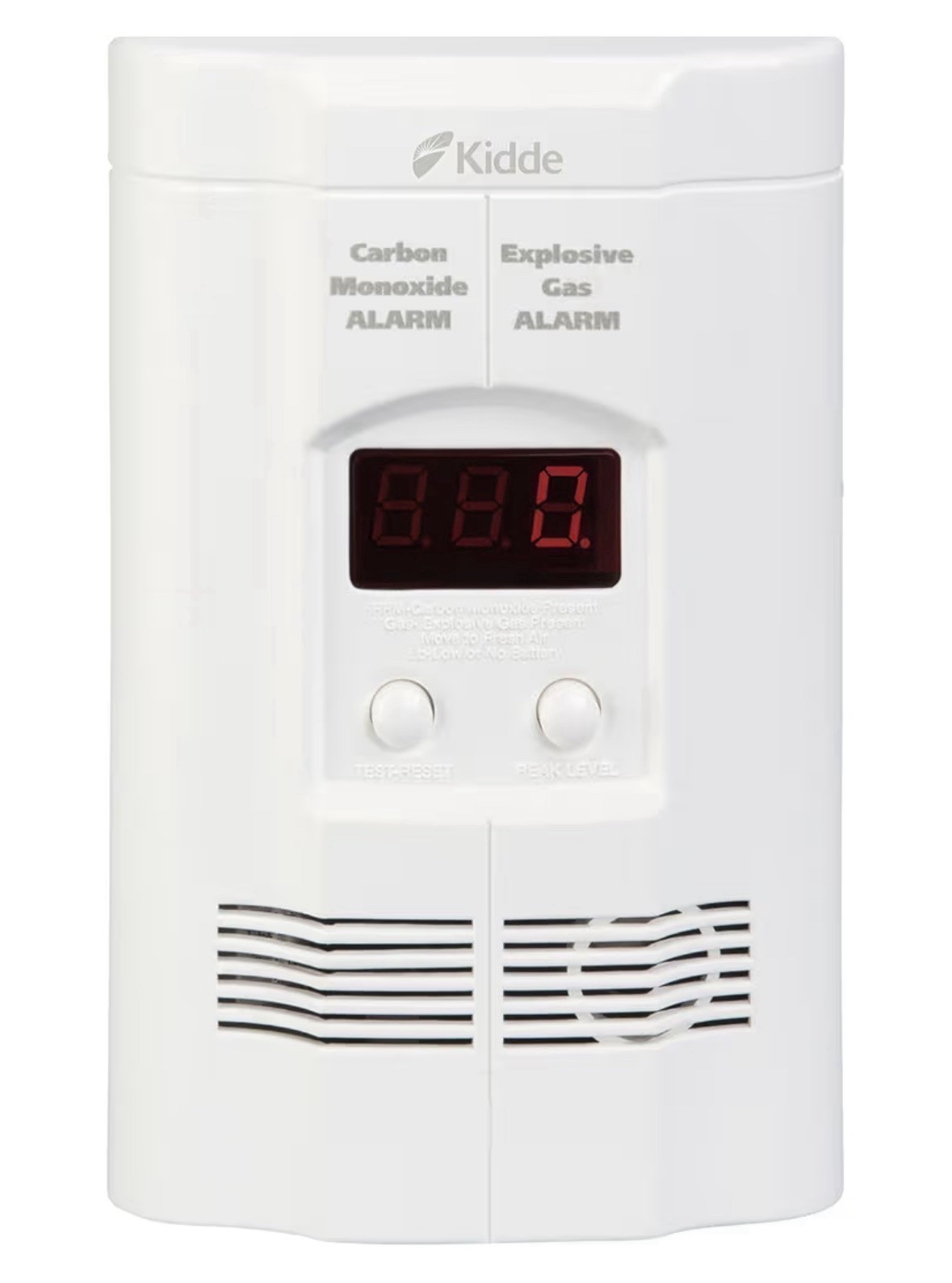 Kidde Carbon Monoxide + Explosive Gas Detector Alarm 85dB Plug-in / Battery