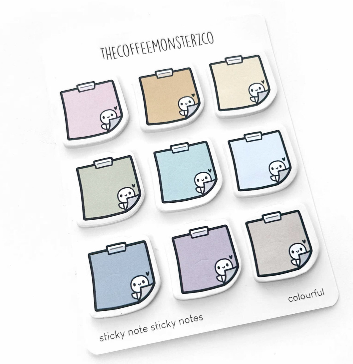 NEW TCMC The Coffee Monsterz Co Sticky Note Sticky Notes, Colorful