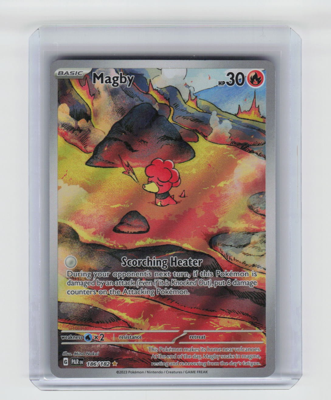 Magby 186/182 Illustration Rare Paradox Rift Pokemon Holo Near Mint Magby 186/182 Illustration Rare Paradox Rift Pokemon Holo Near Mint