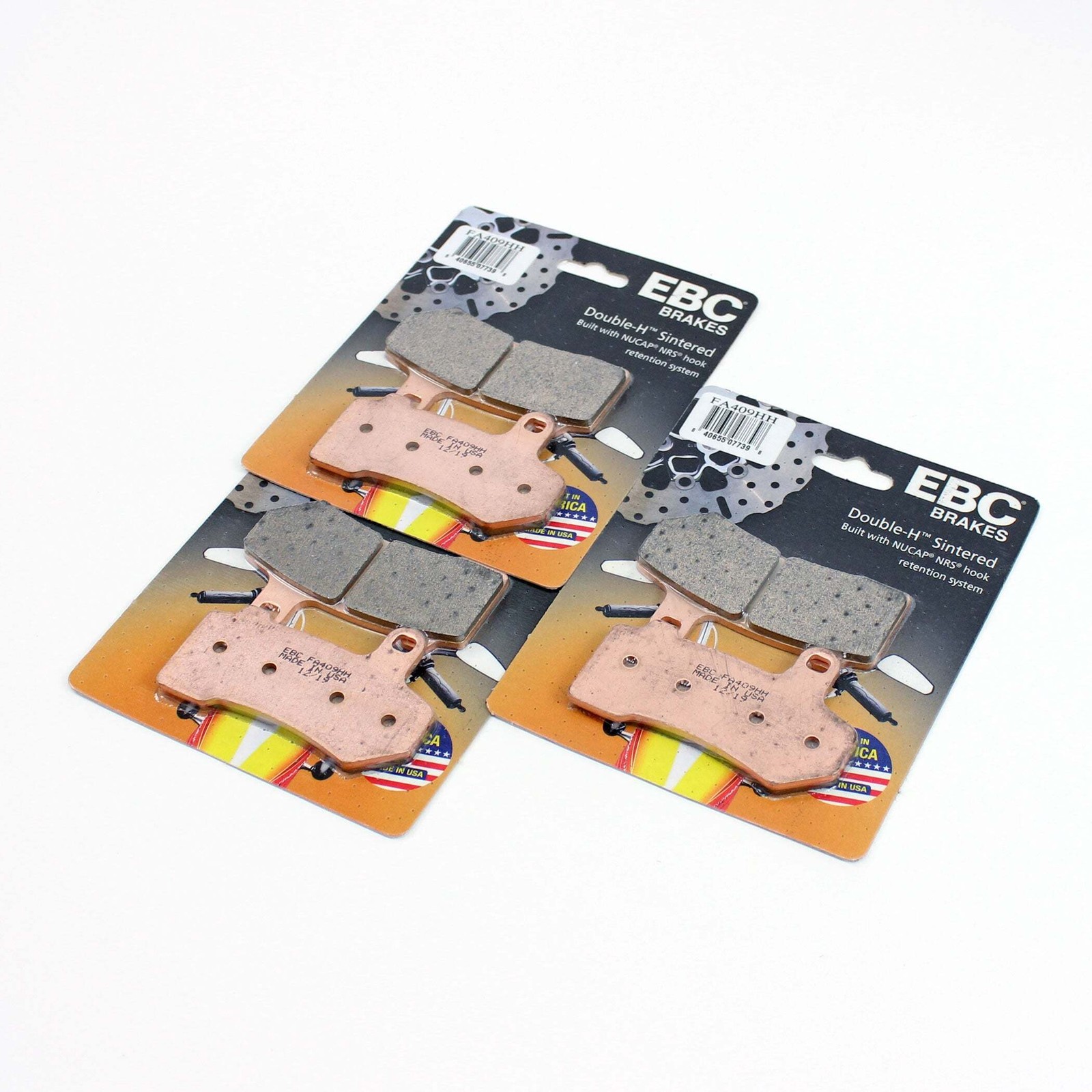 EBC Sintered Brake Pads FA409HH 3 Pr Frnt Rear for select Harley Davidson models