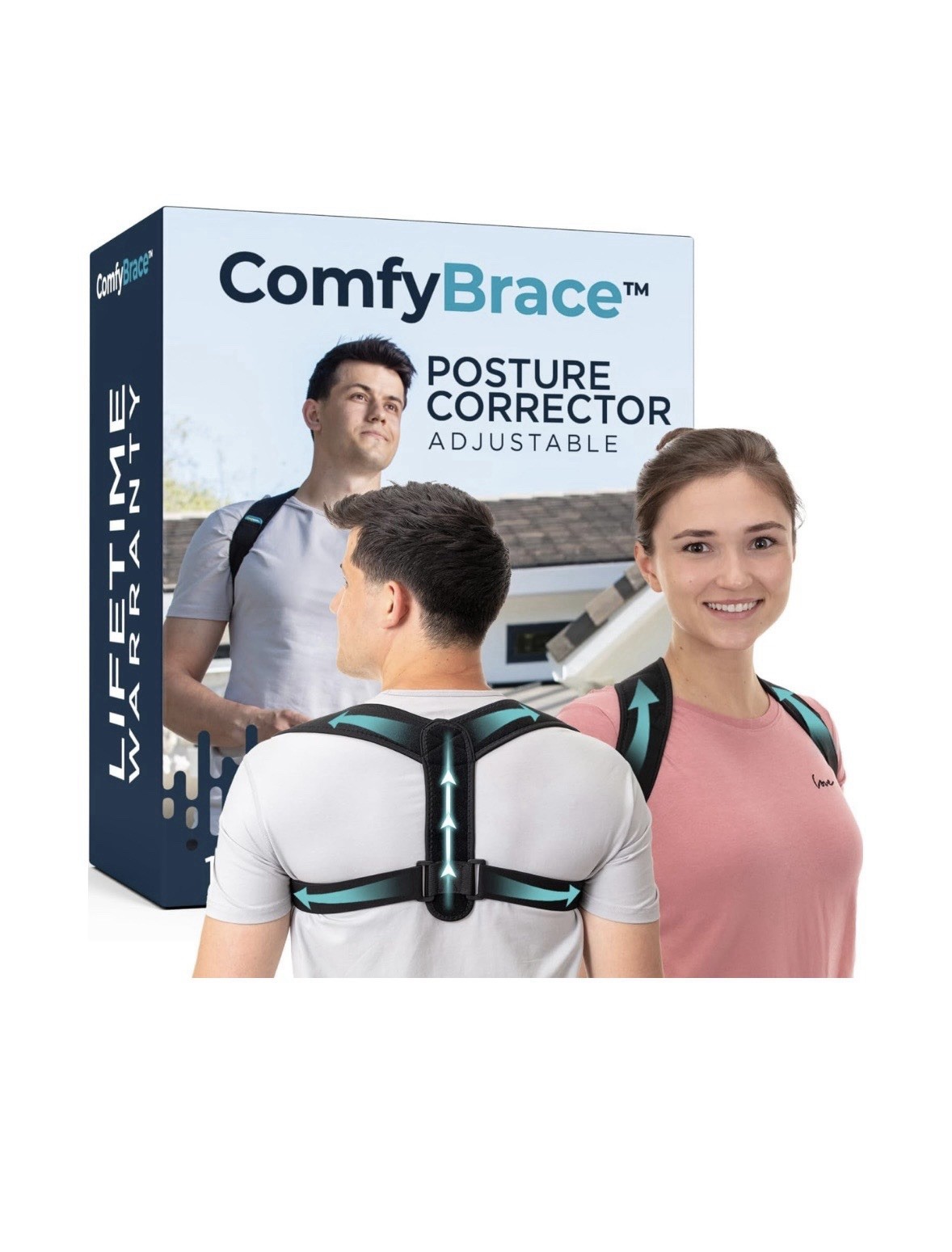 ComfyBrace Posture Corrector Back Brace Unisex with Adjustable Strap ComfyBrace Posture Corrector Back Brace Unisex with Adjustable Strap