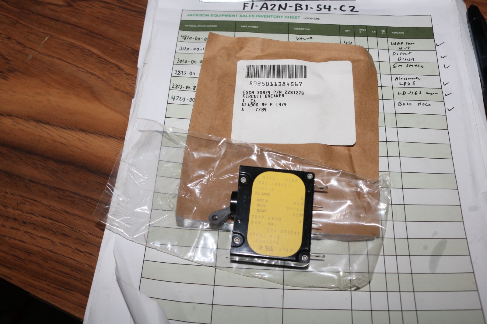 NOS Airpax circuit breaker 5925-01-138-4567 2281276 IBM