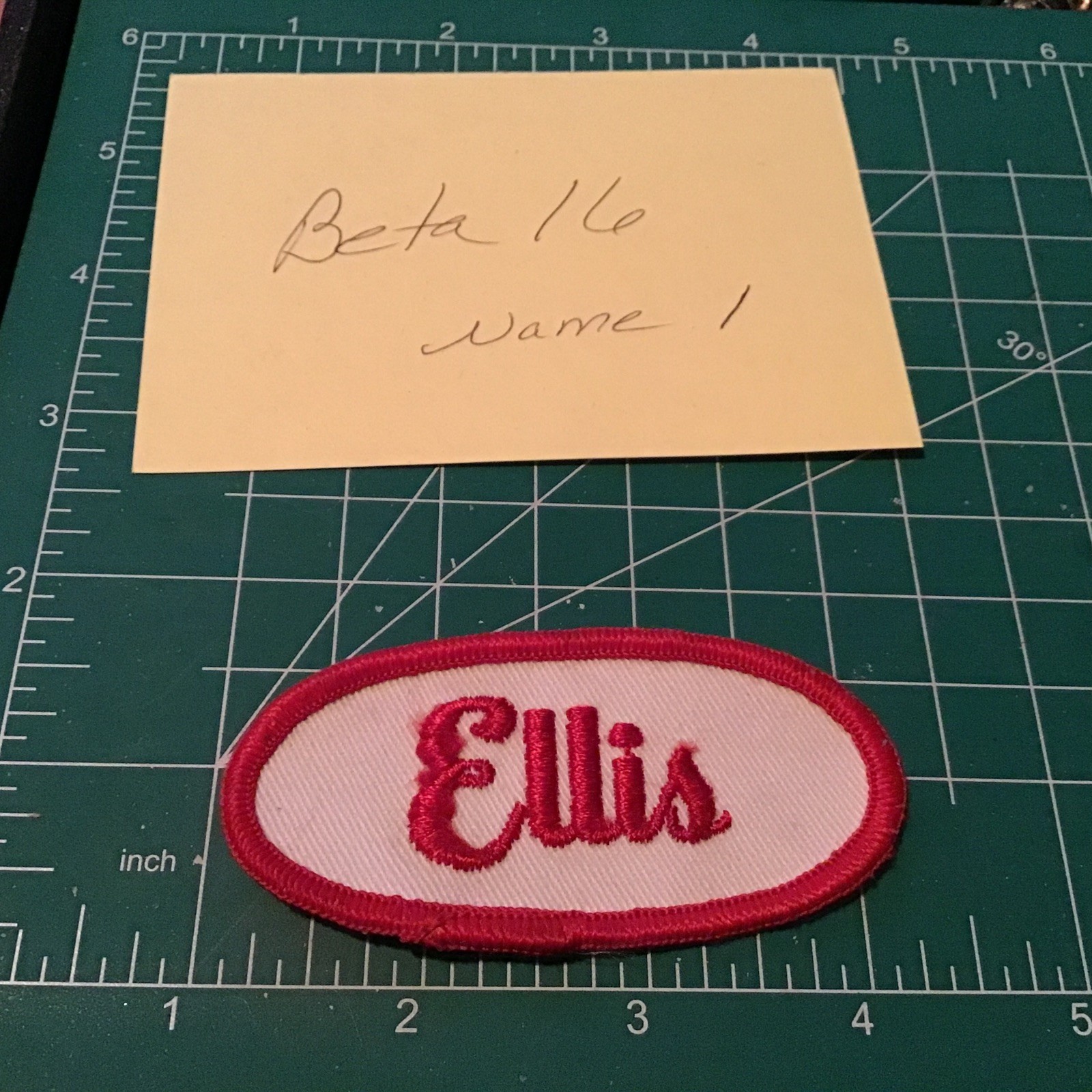 Vintage Name Jacket Patch Personalized Employee Work Uniform Shop Ellis